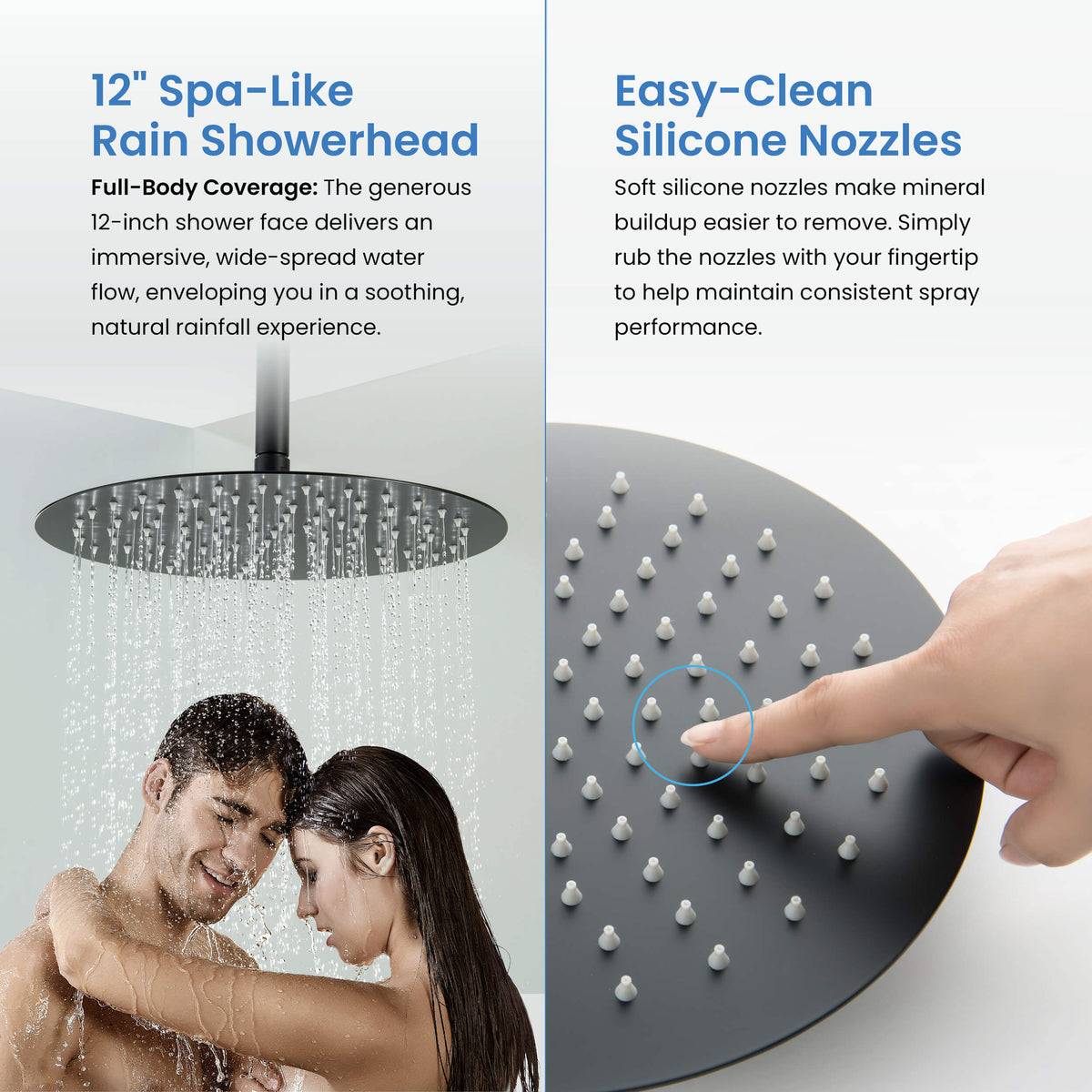 Halo 3-Function Pressure Balanced Complete Shower Faucet Set with Wall Mount, Ceiling Mount, and Handheld Shower Heads - CSF-4021
