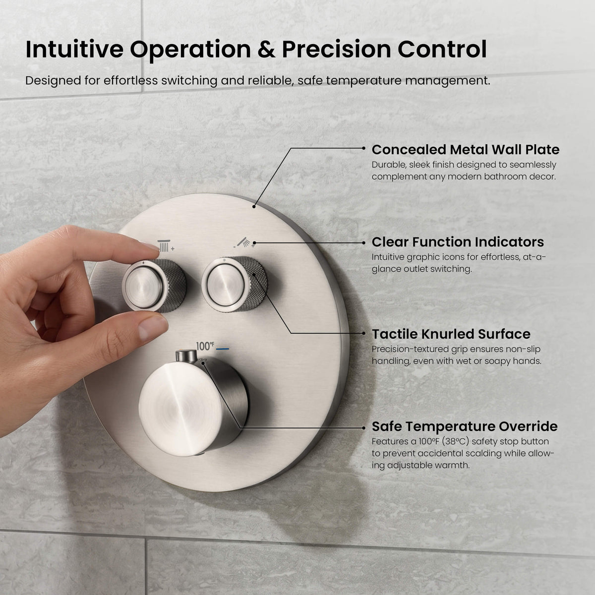 Halo 2-Function Thermostatic Complete Shower Faucet Set - CSF-4023