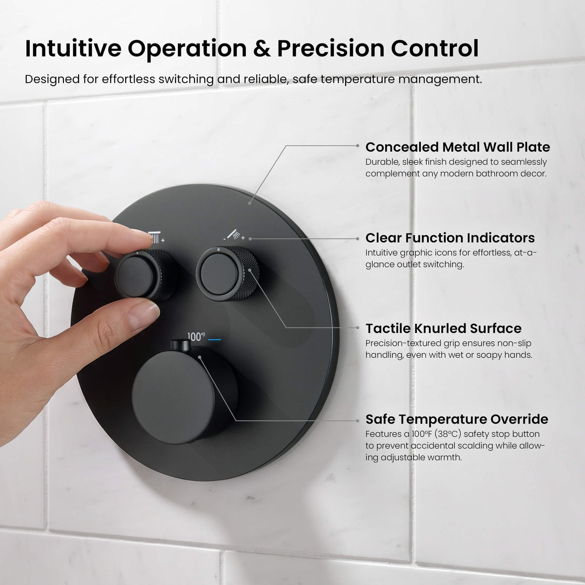 Halo 2-Function Thermostatic Complete Shower Faucet Set - CSF-4023