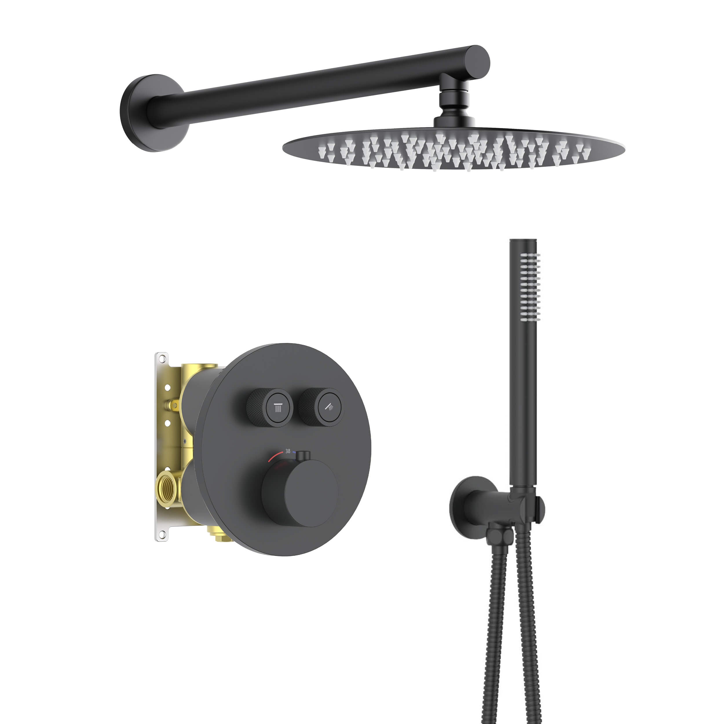 Halo 2-Function Thermostatic Complete Shower Faucet Set - CSF-4023