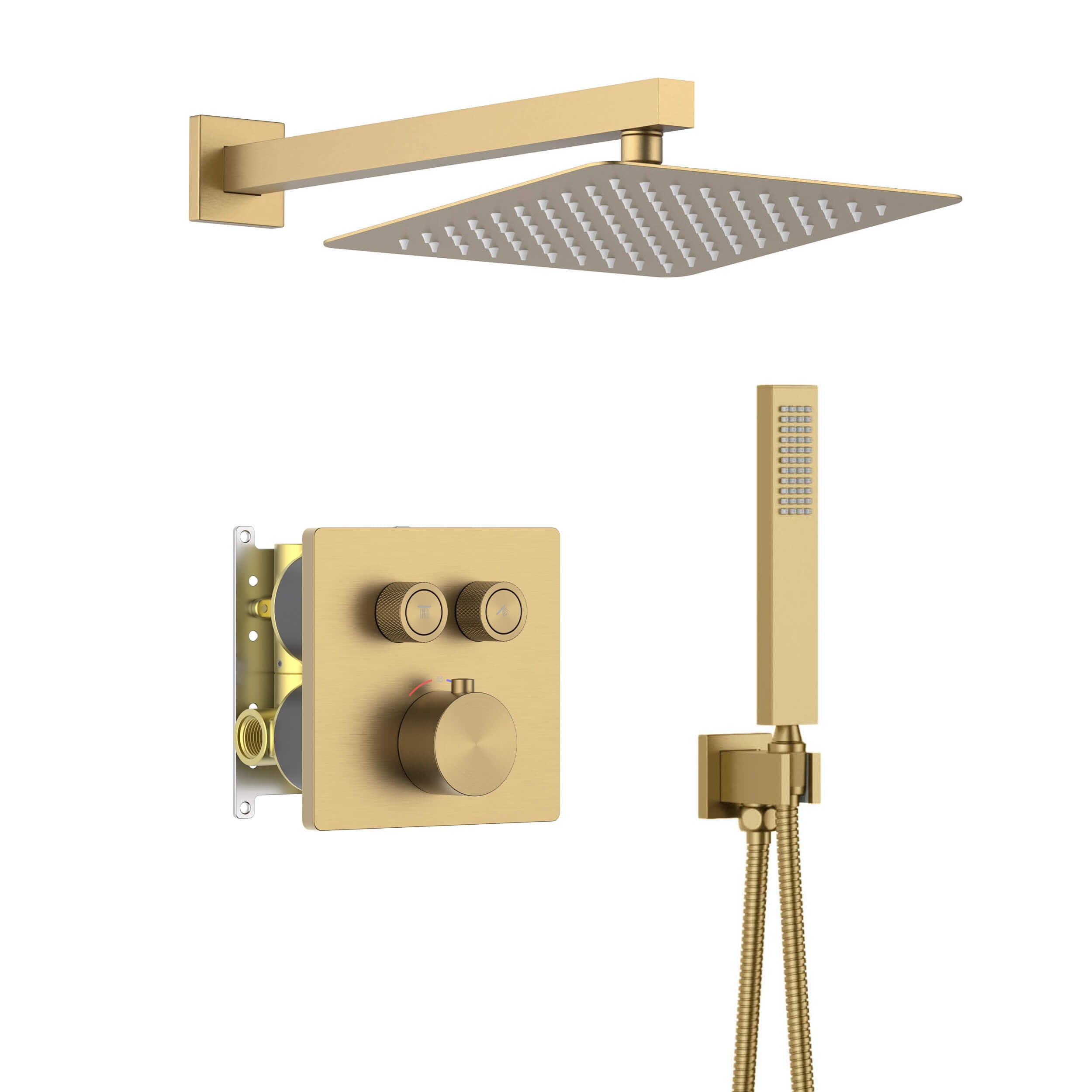 Quadra 2-Function Thermostatic Complete Shower Faucet Set - CSF-4024