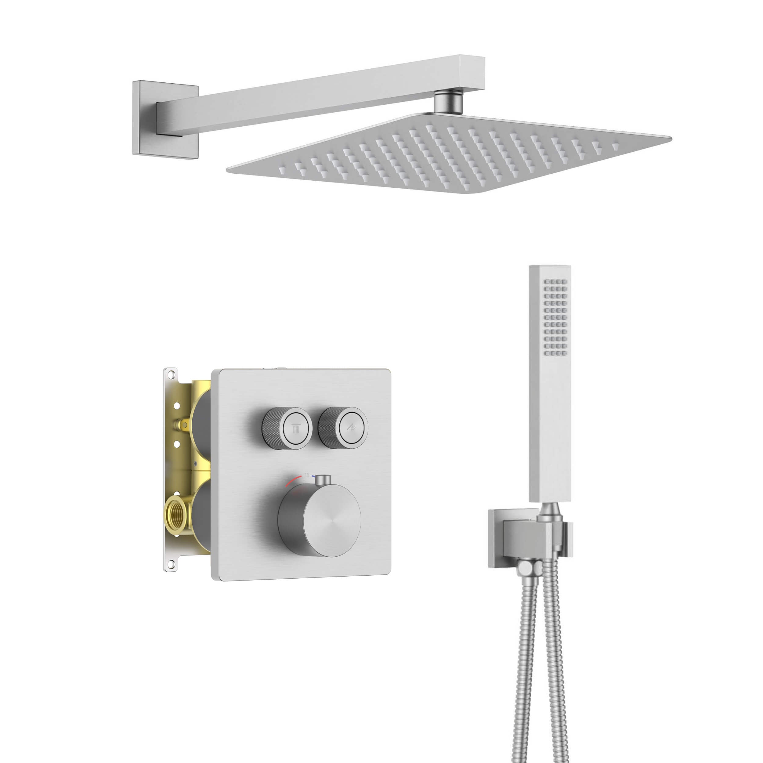Quadra 2-Function Thermostatic Complete Shower Faucet Set - CSF-4024
