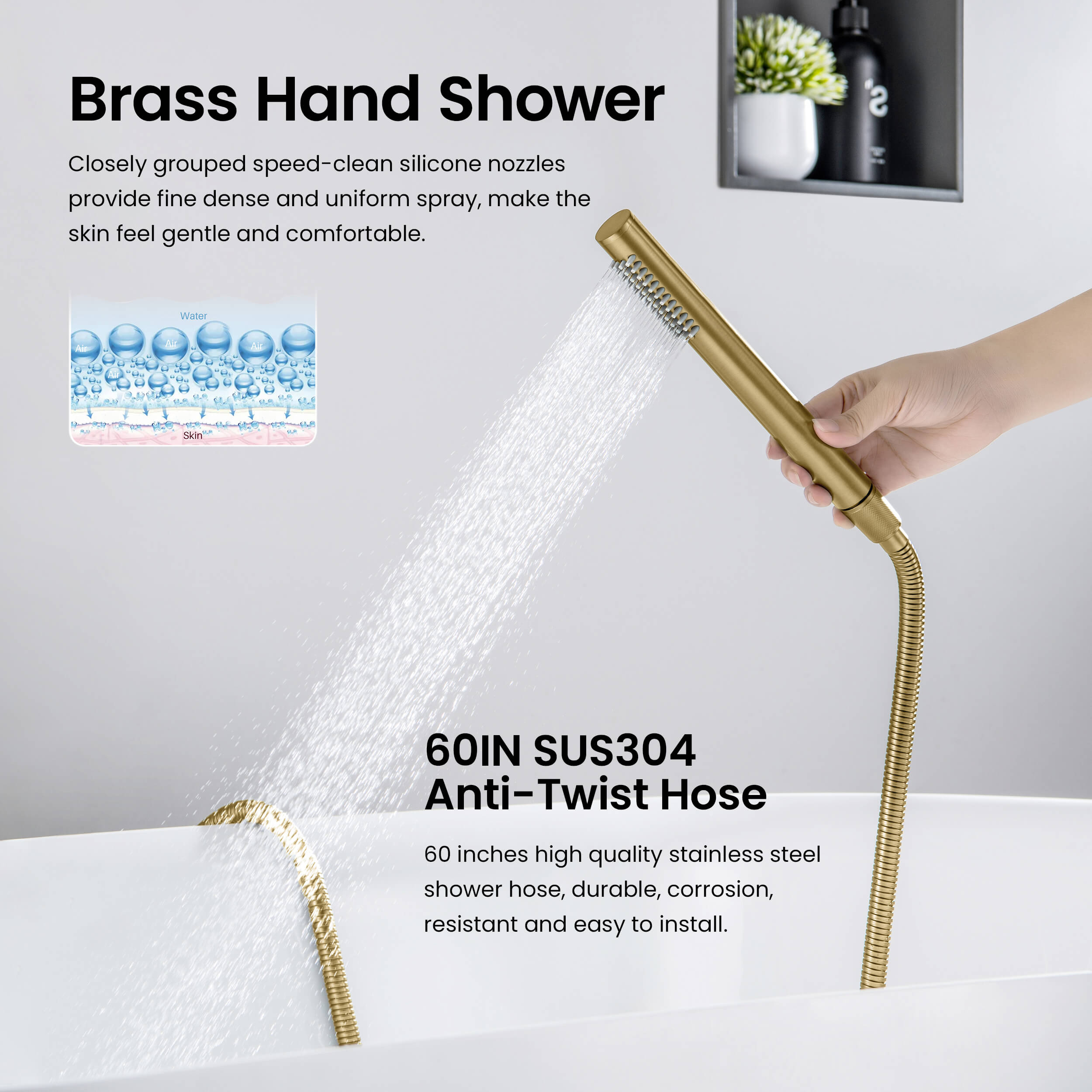 Halo Floor Mount Tub Filler With Hand Shower - CTF-3001