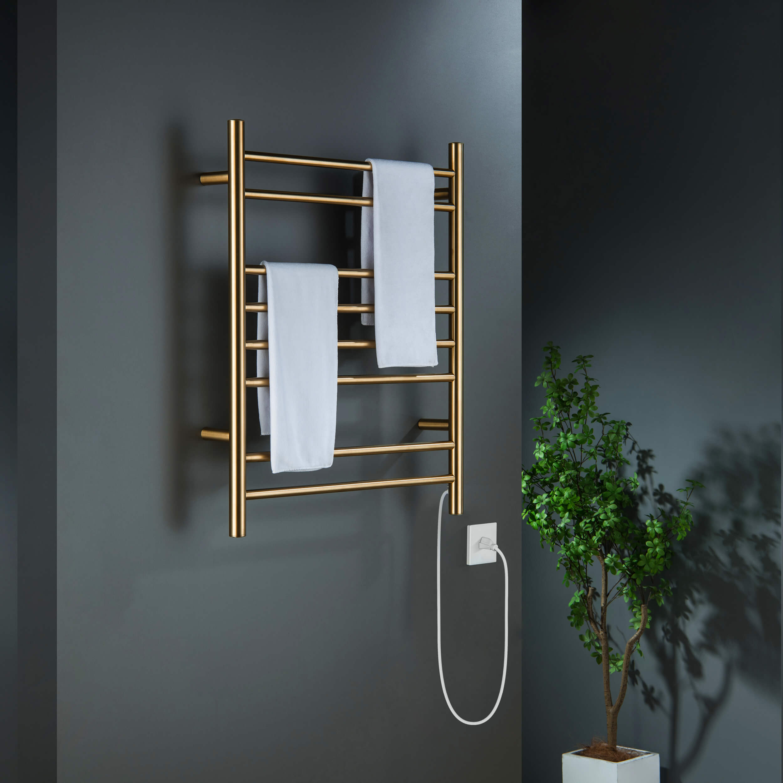 24"W x 30-1/4"H ETL Certified Hardwired/Plug-in Wall Mounted Stainless Steel Towel Warmer