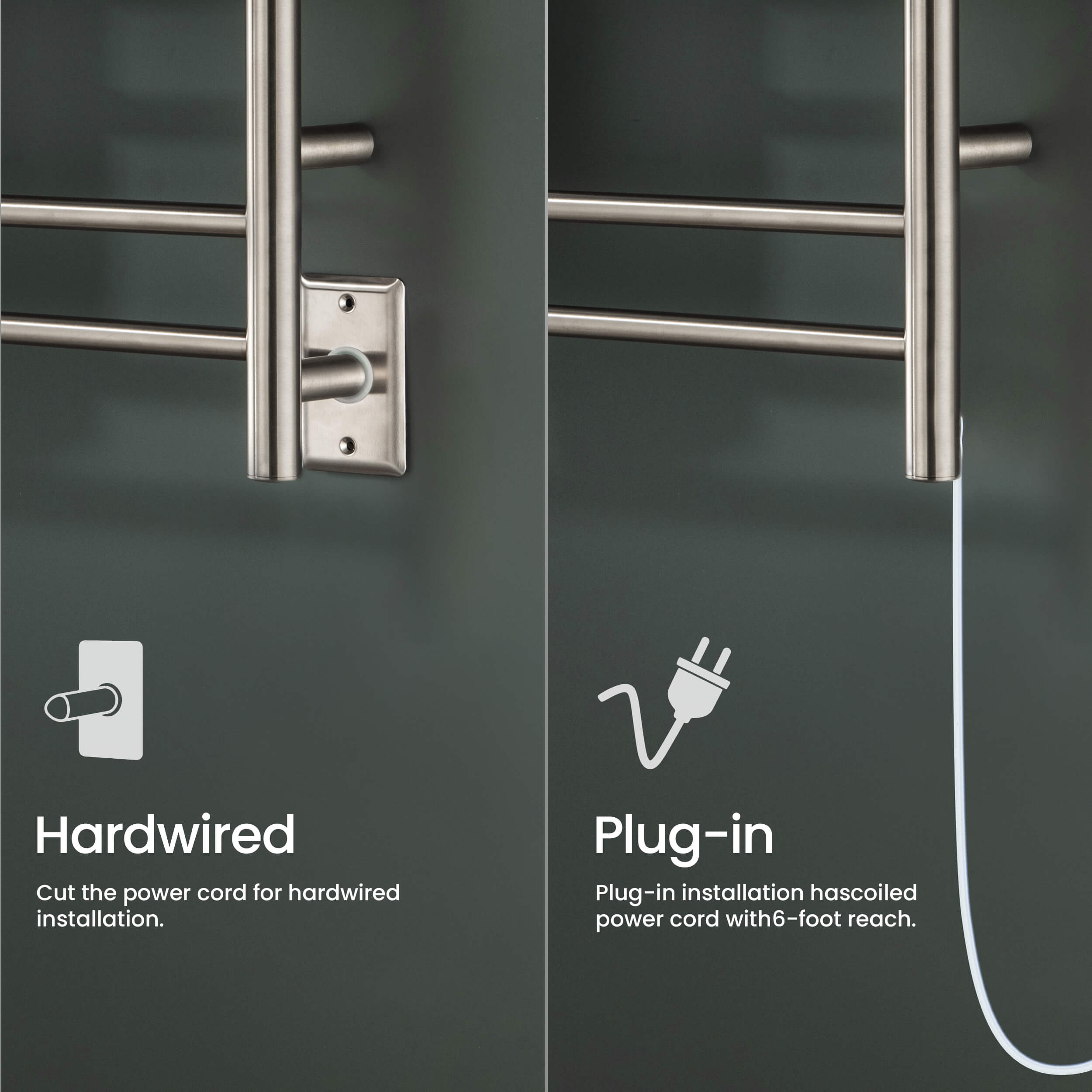 24"W x 30-1/4"H ETL Certified Hardwired/Plug-in Wall Mounted Stainless Steel Towel Warmer