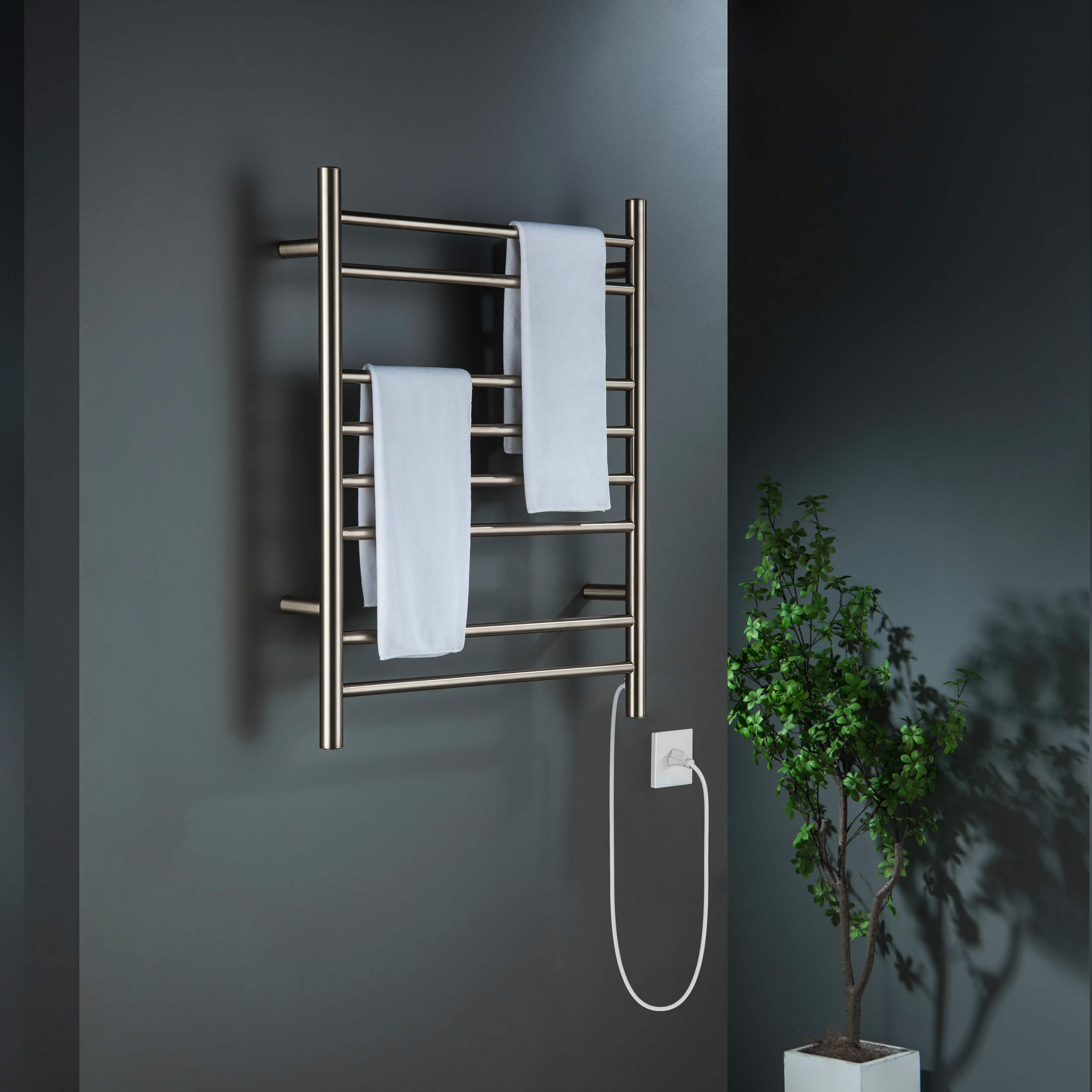 24"W x 30-1/4"H ETL Certified Hardwired/Plug-in Wall Mounted Stainless Steel Towel Warmer