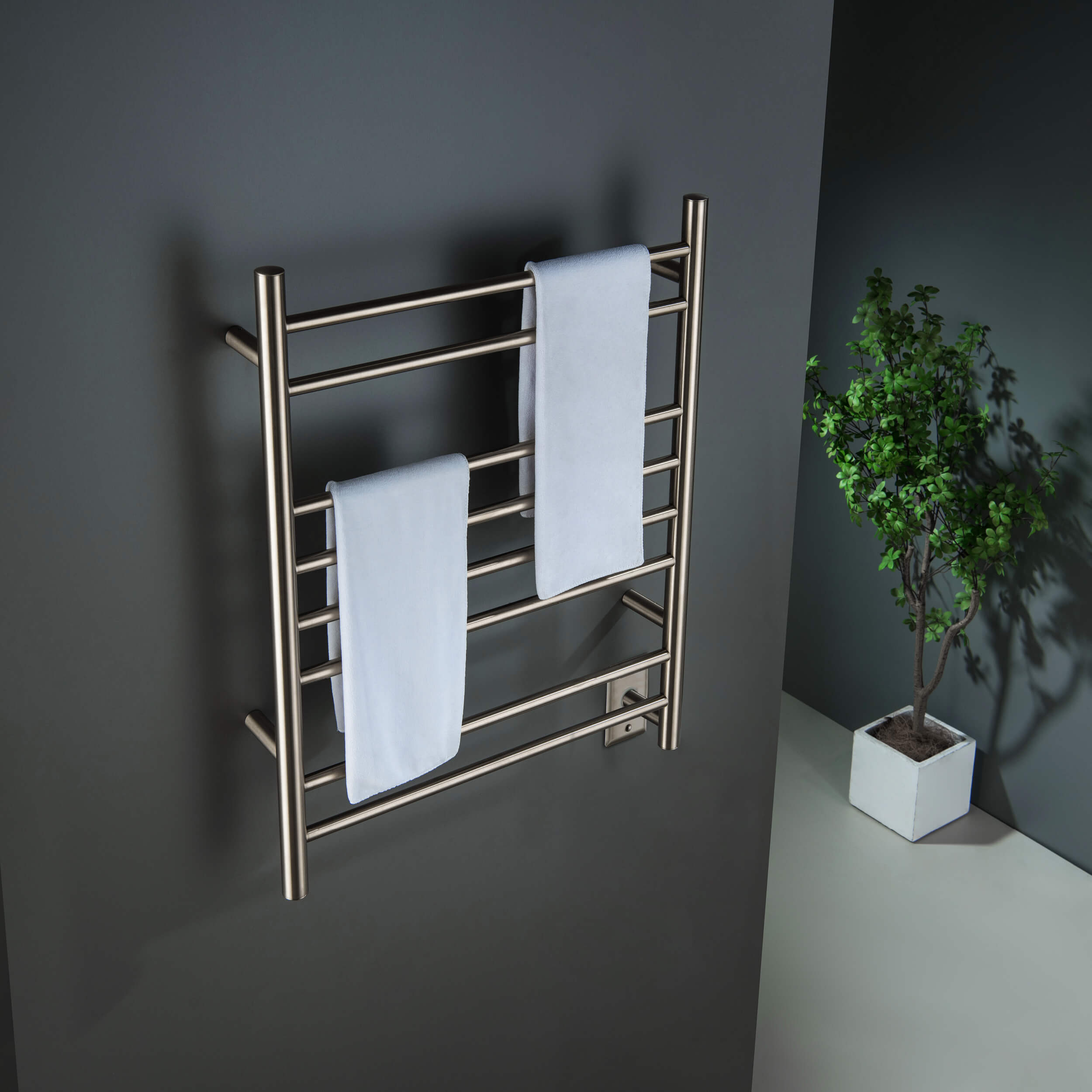 24"W x 30-1/4"H ETL Certified Hardwired/Plug-in Wall Mounted Stainless Steel Towel Warmer