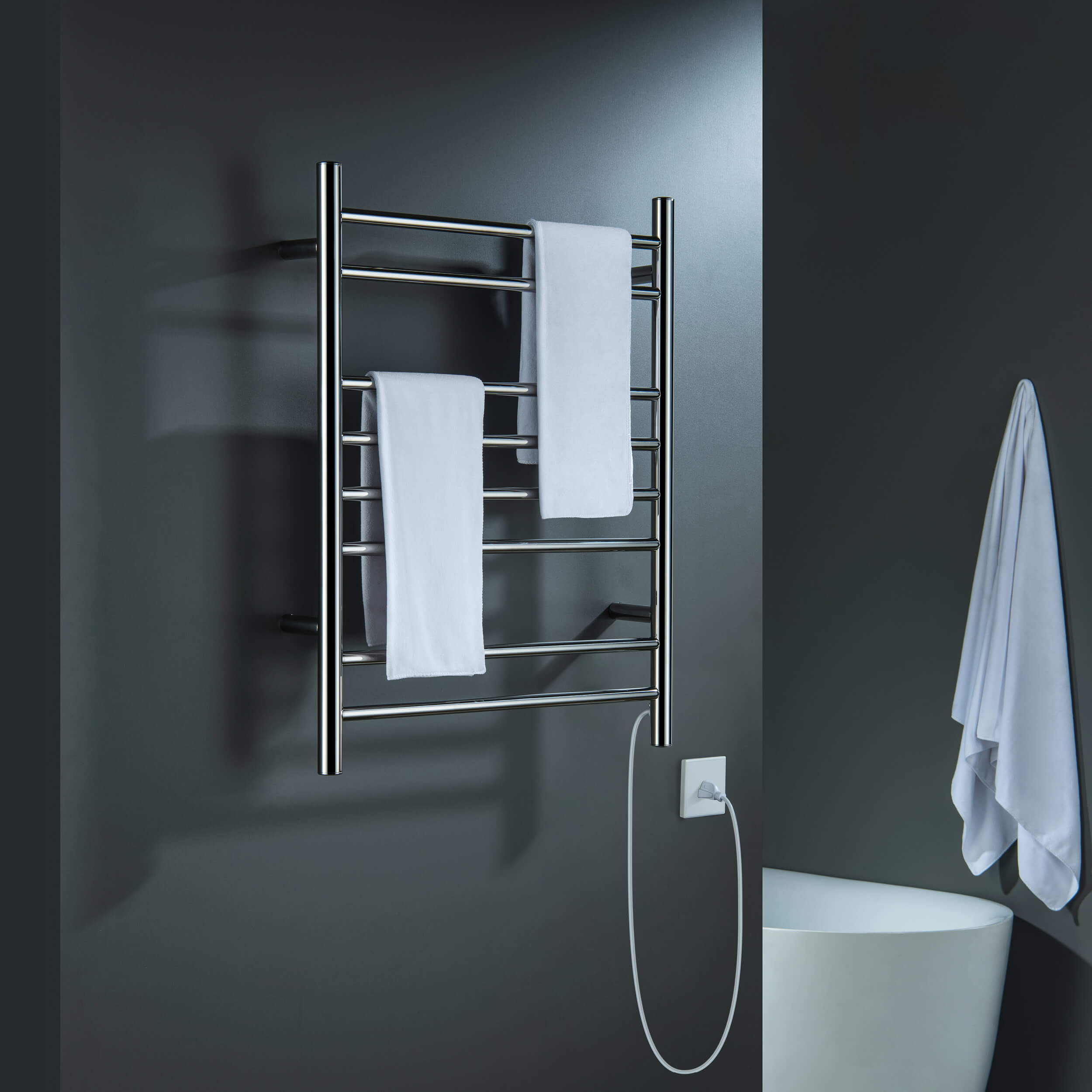 24"W x 30-1/4"H ETL Certified Hardwired/Plug-in Wall Mounted Stainless Steel Towel Warmer