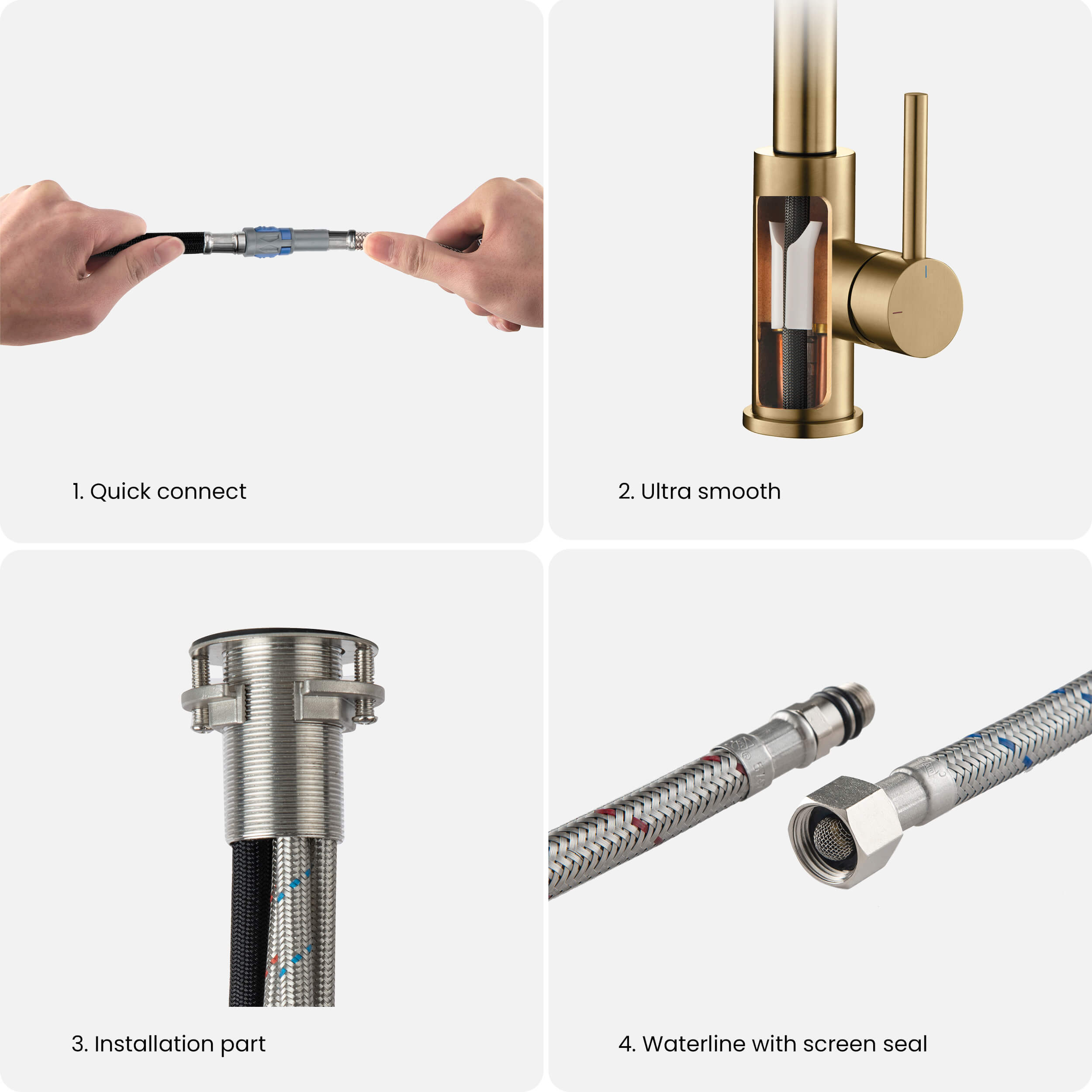 Value Collection - Single Handle Pull Down Kitchen Faucet - F102