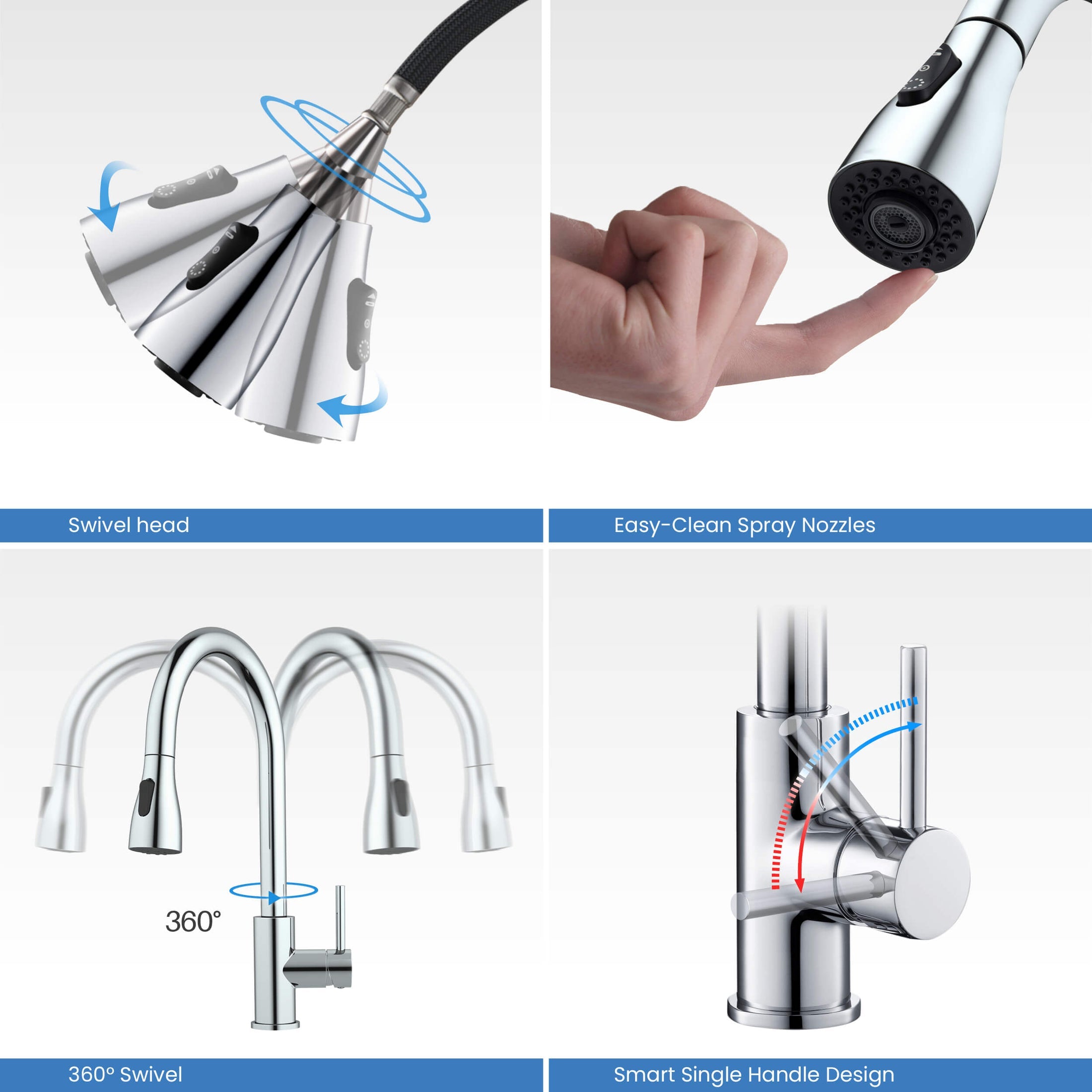 Value Collection - Single Handle Pull Down Kitchen Faucet - F102