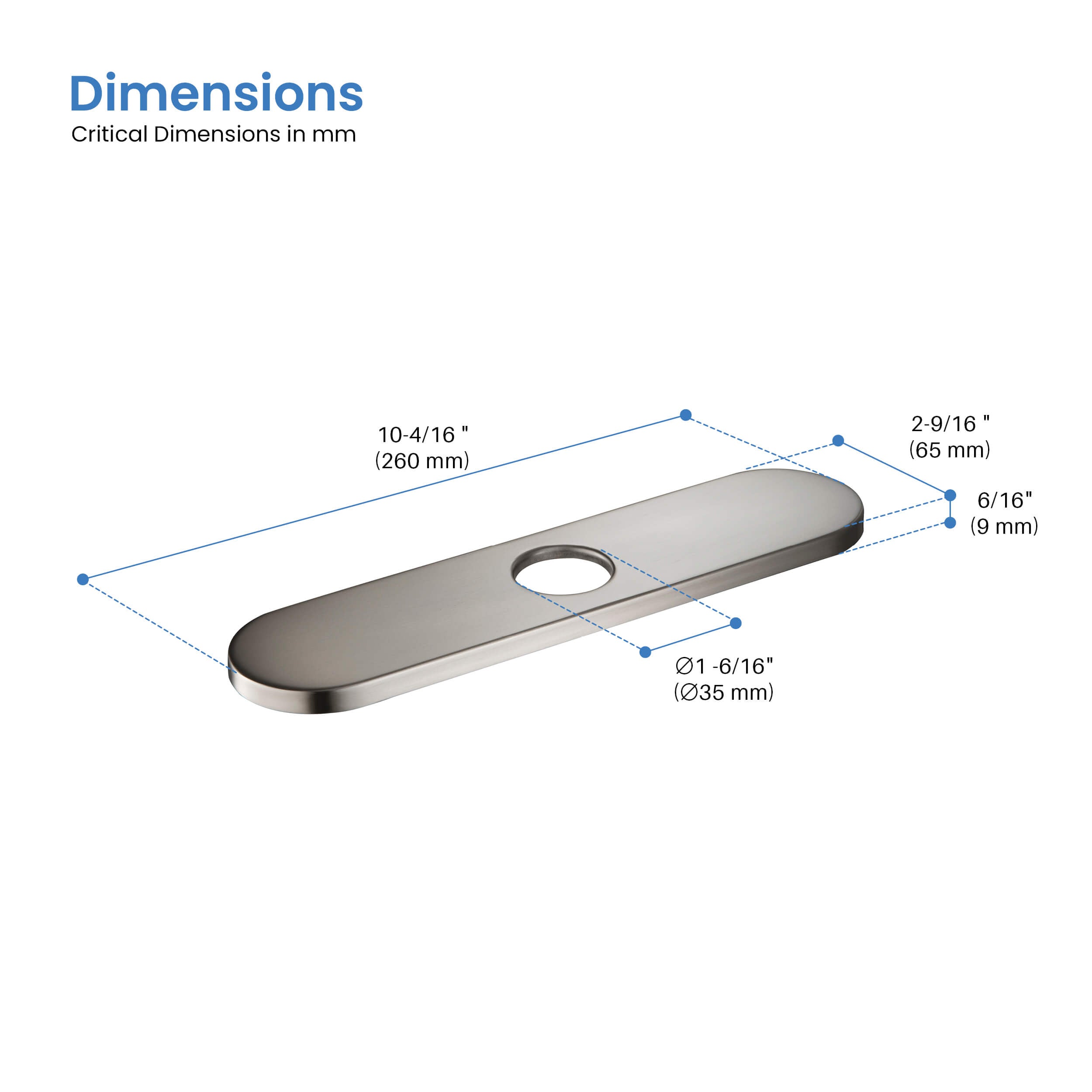 10 Inch Kitchen Faucet Hole Cover - FC-101