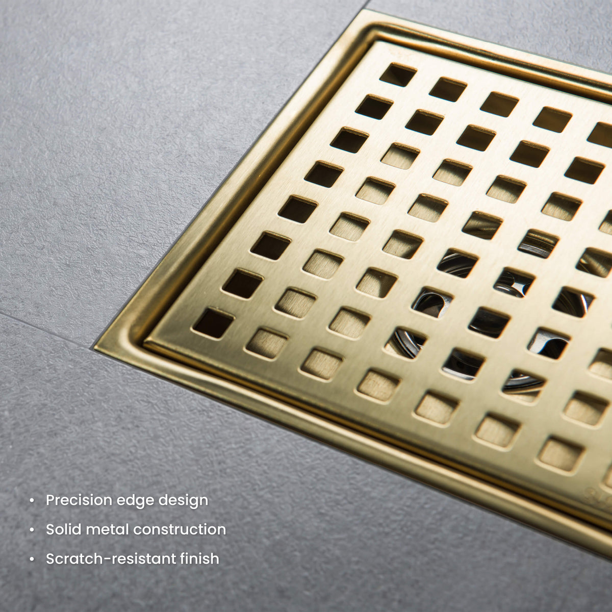 6 inch Square Shower Drain with Square Grid Grate - CFD-0602