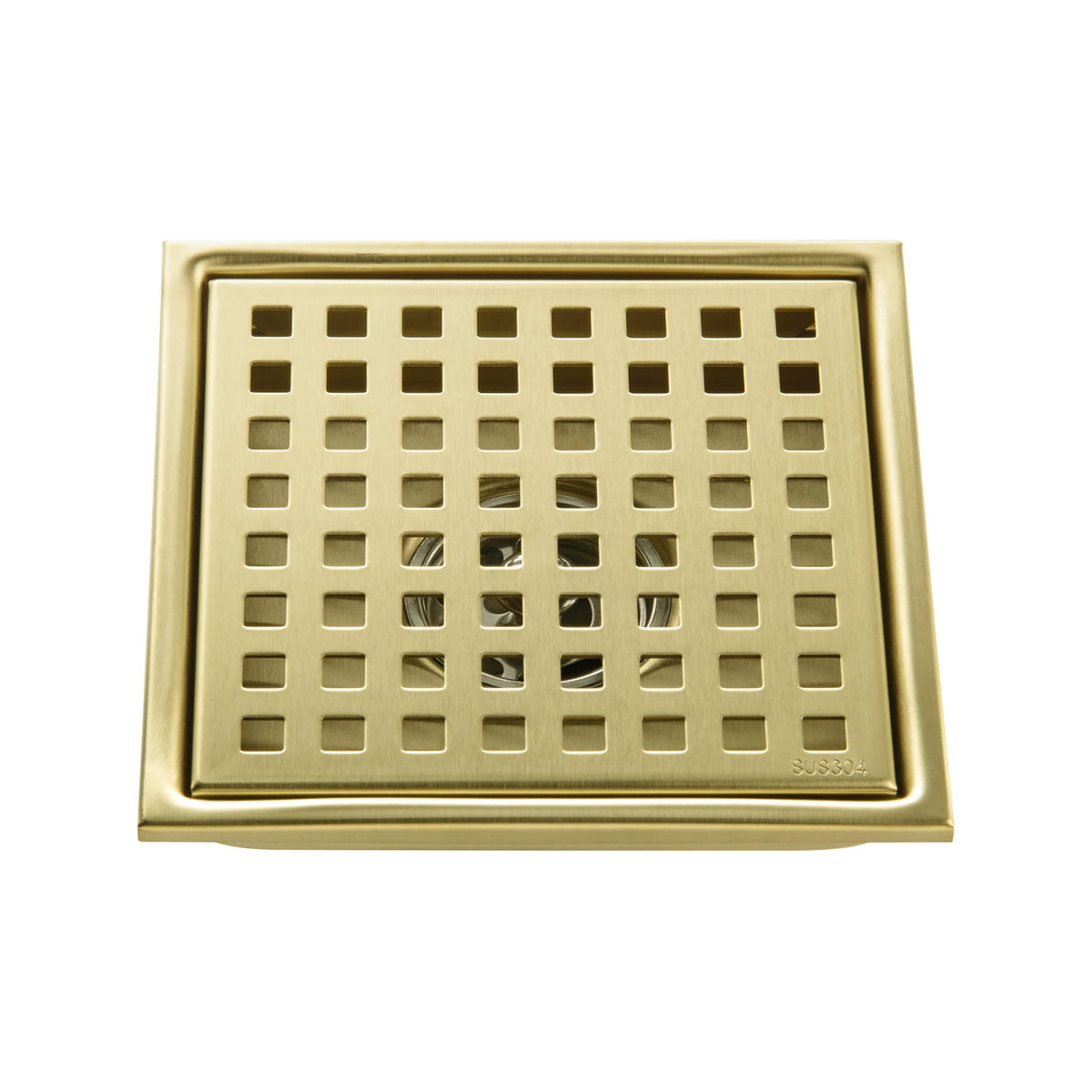 6 inch Square Shower Drain with Square Grid Grate - CFD-0602