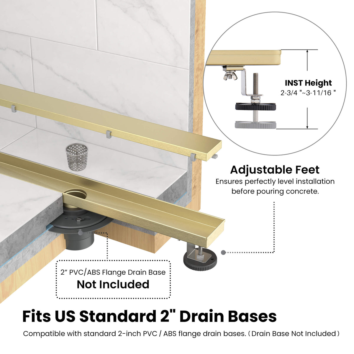 24 inch Tile-in Linear Shower Drain - CFD-2401