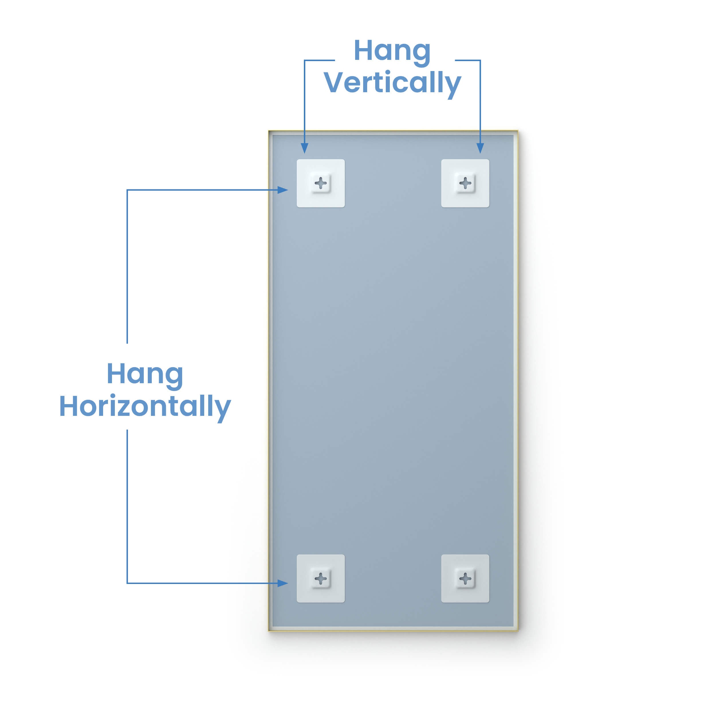 18" x 36" Shatterproof Wall Mount Metal Frame Mirror - FM1-1836