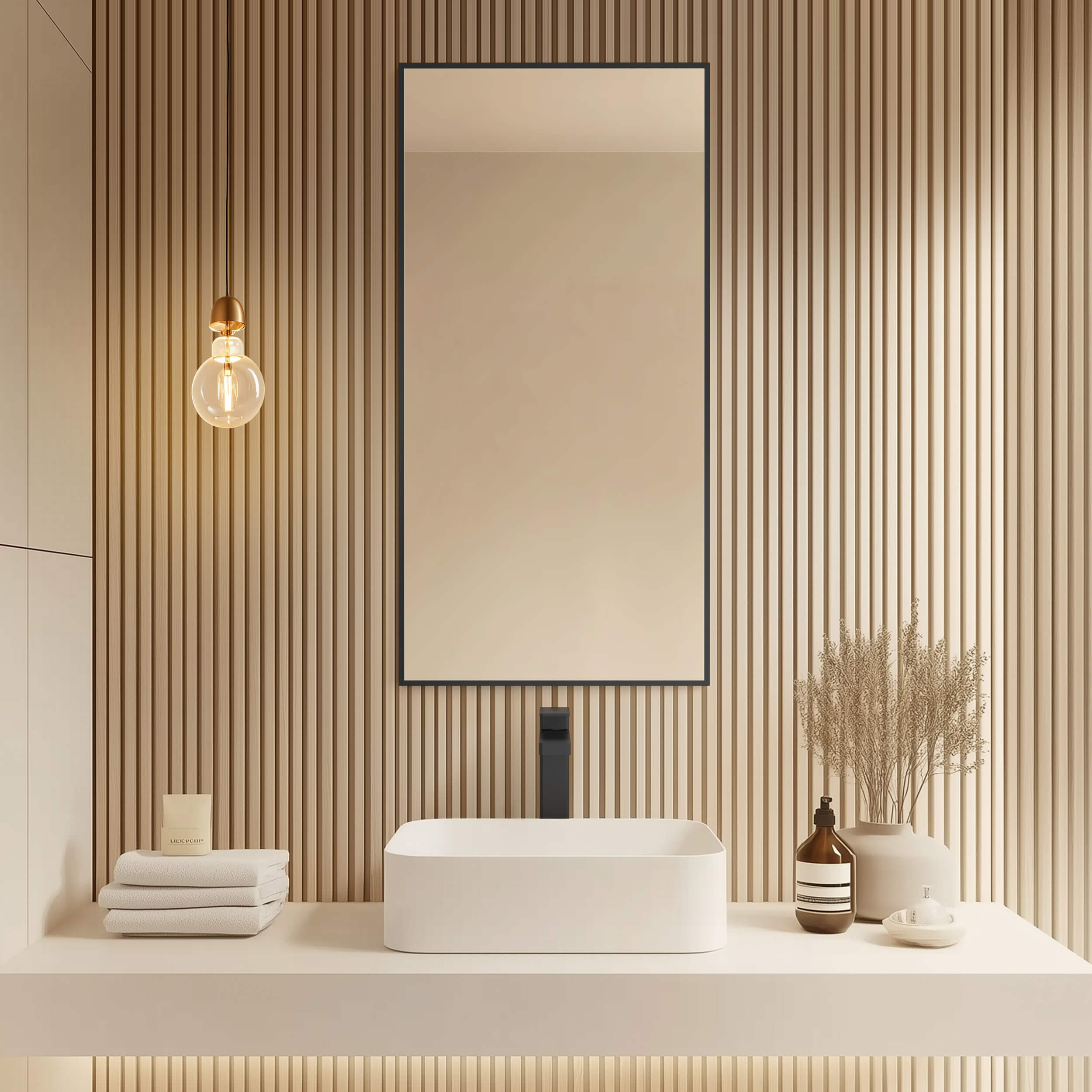 18" x 36" Shatterproof Wall Mount Metal Frame Mirror - FM1-1836