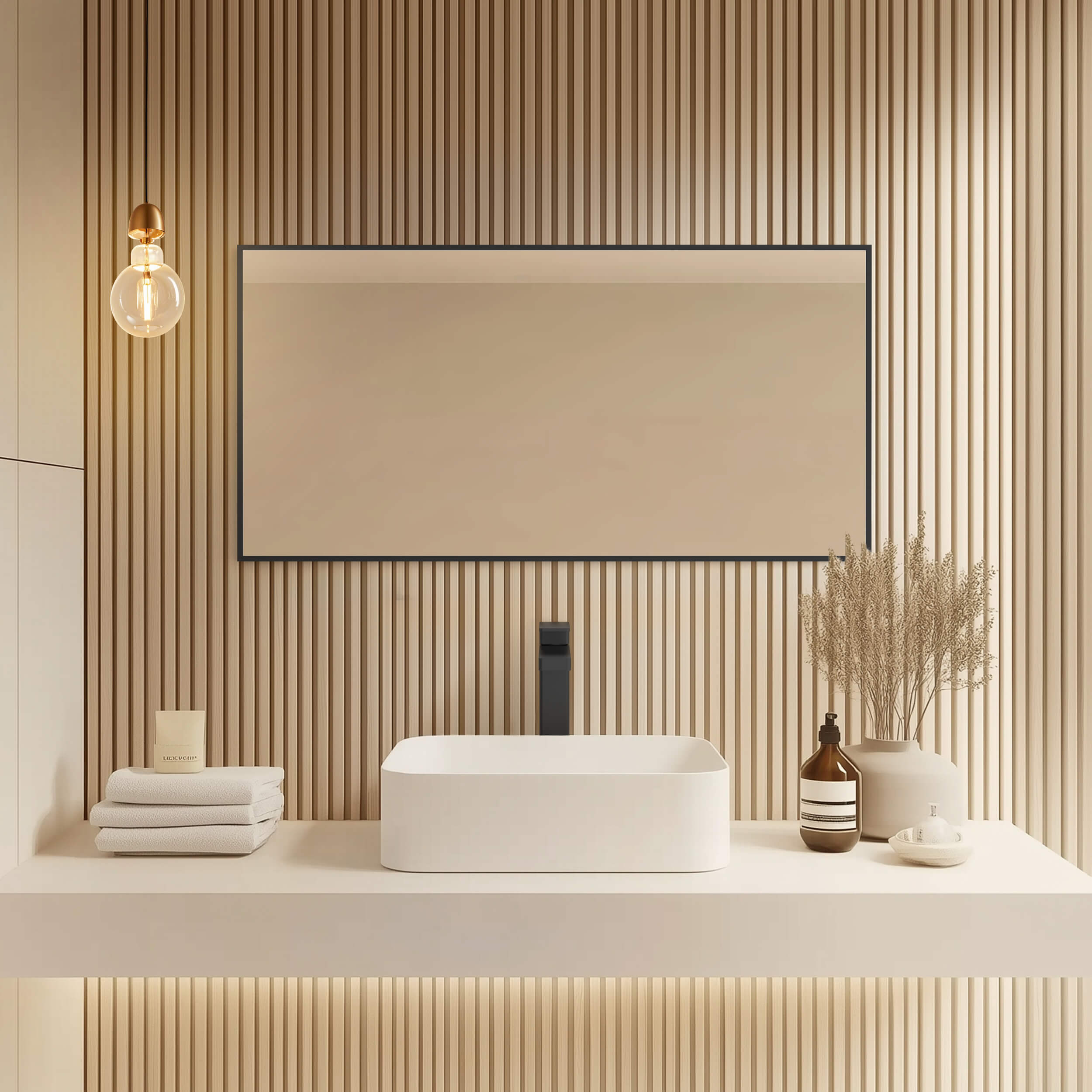 18" x 36" Shatterproof Wall Mount Metal Frame Mirror - FM1-1836