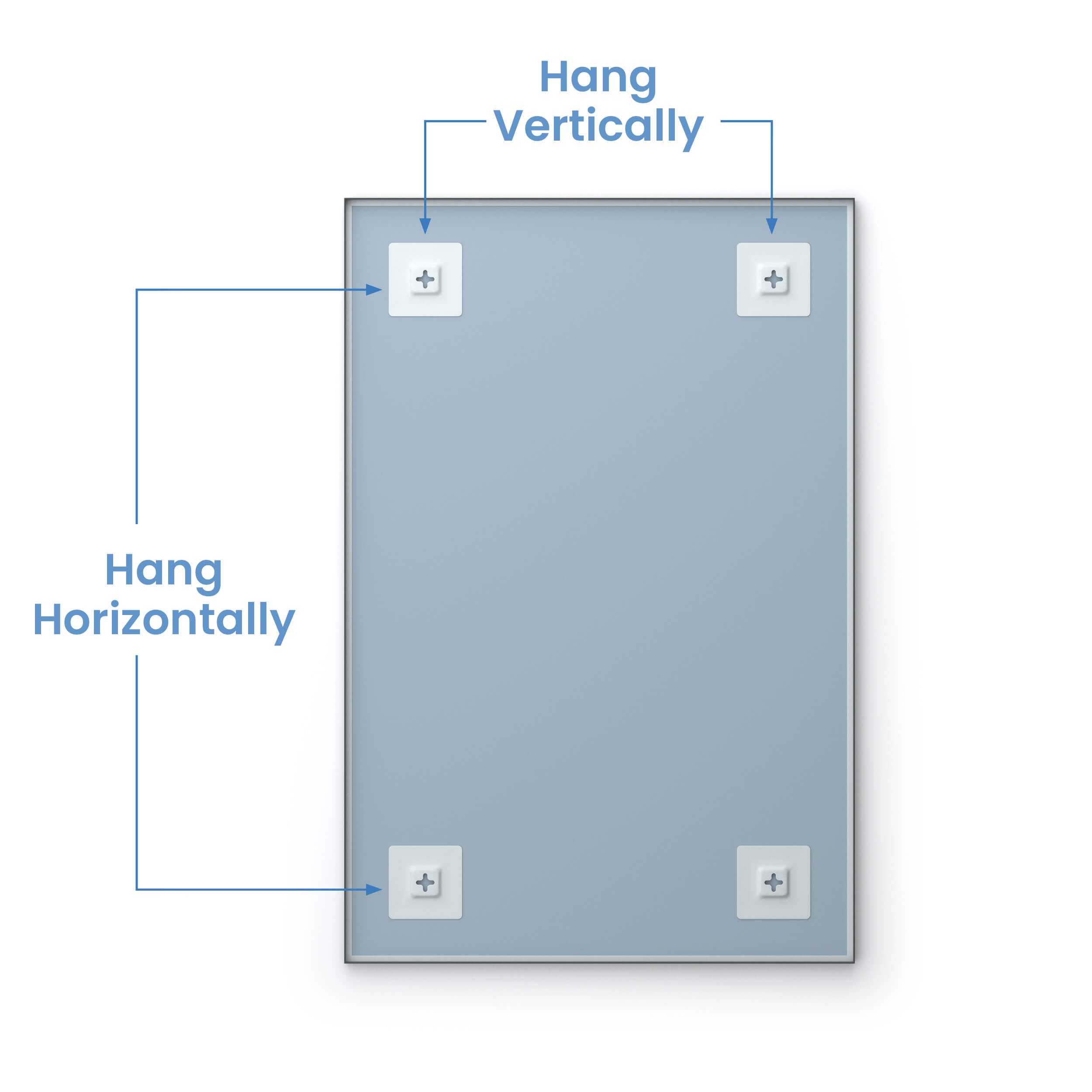 24" x 36" Shatterproof Wall Mount Metal Frame Mirror - FM1-2436