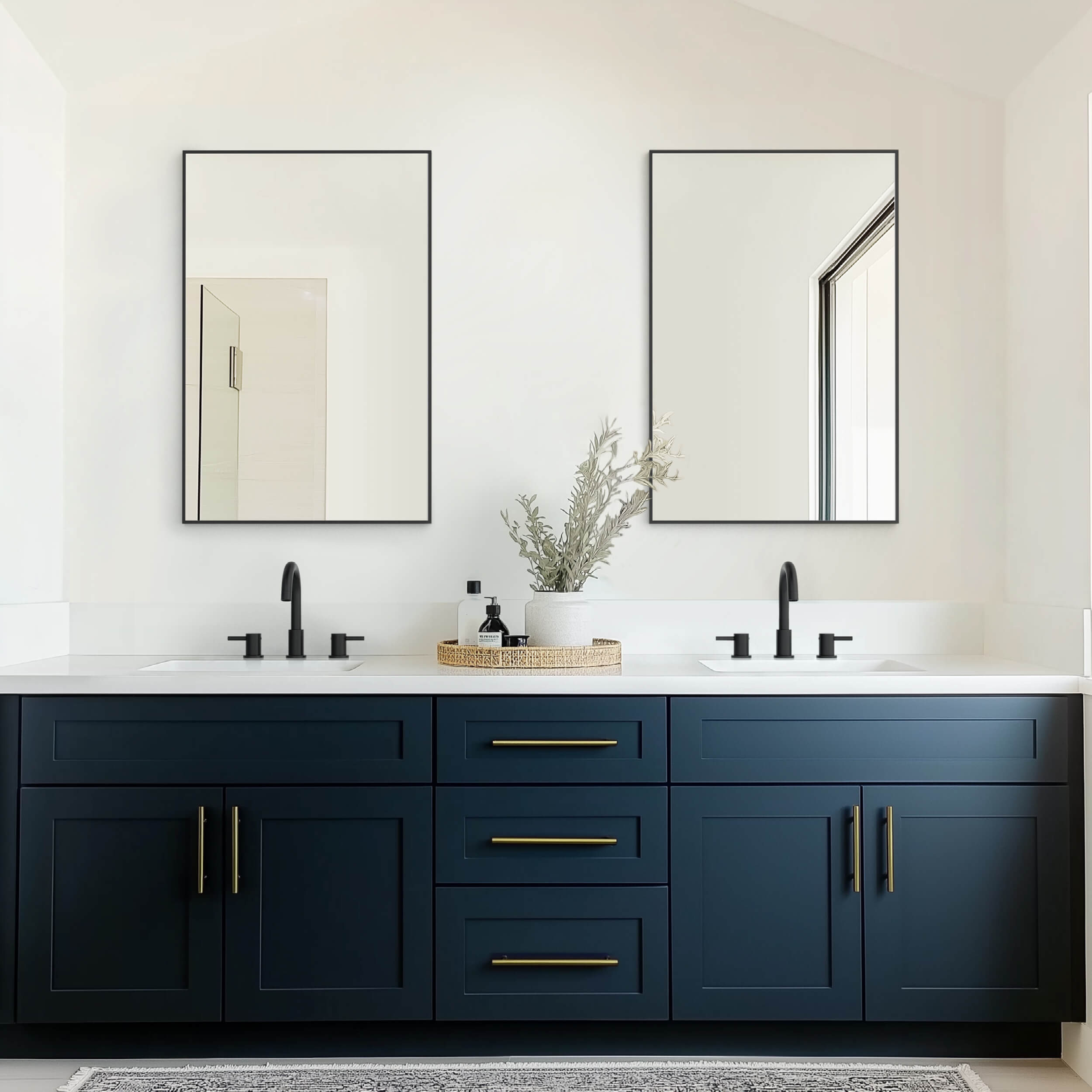 24" x 36" Shatterproof Wall Mount Metal Frame Mirror - FM1-2436