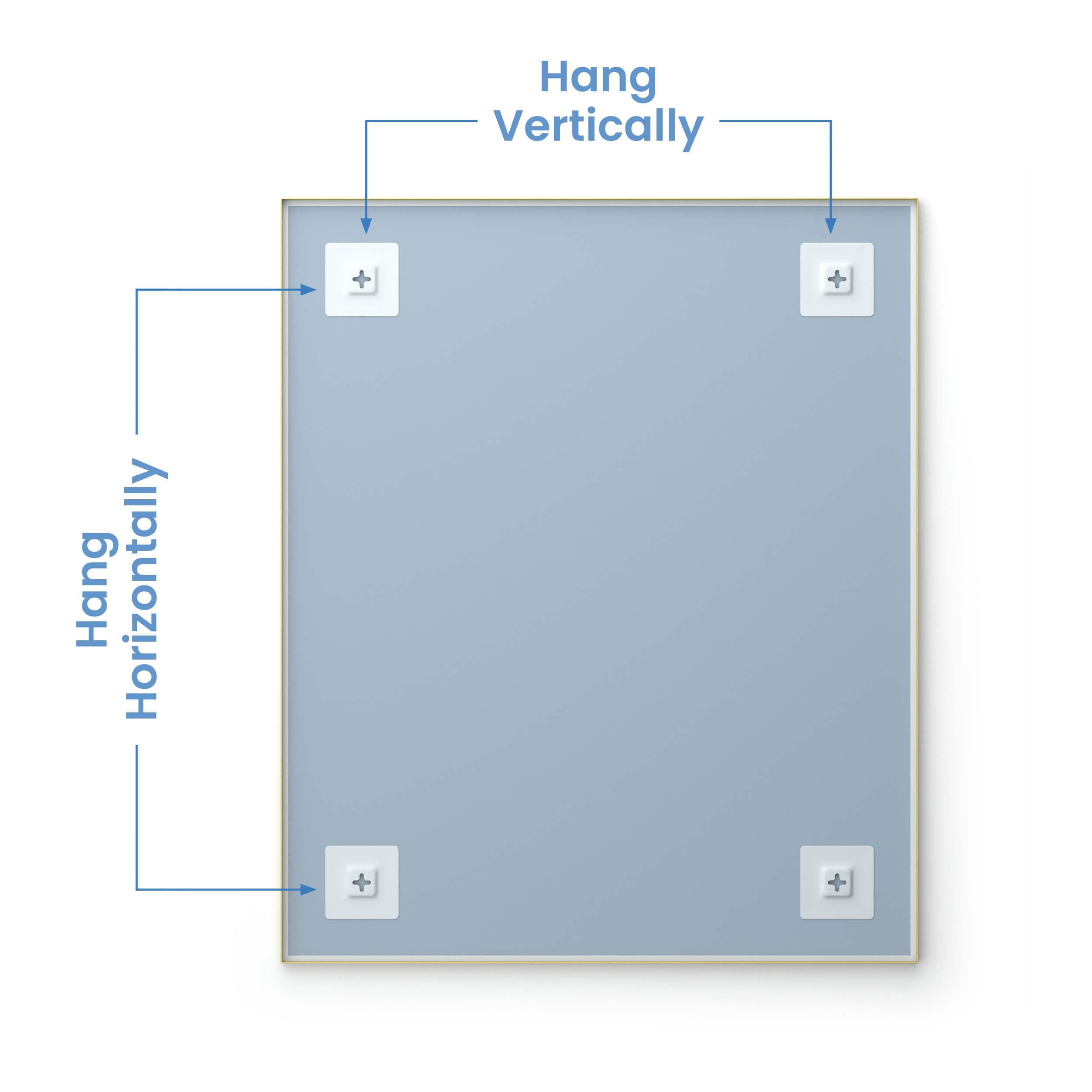 30" x 36" Shatterproof Wall Mount Metal Frame Mirror - FM1-3036