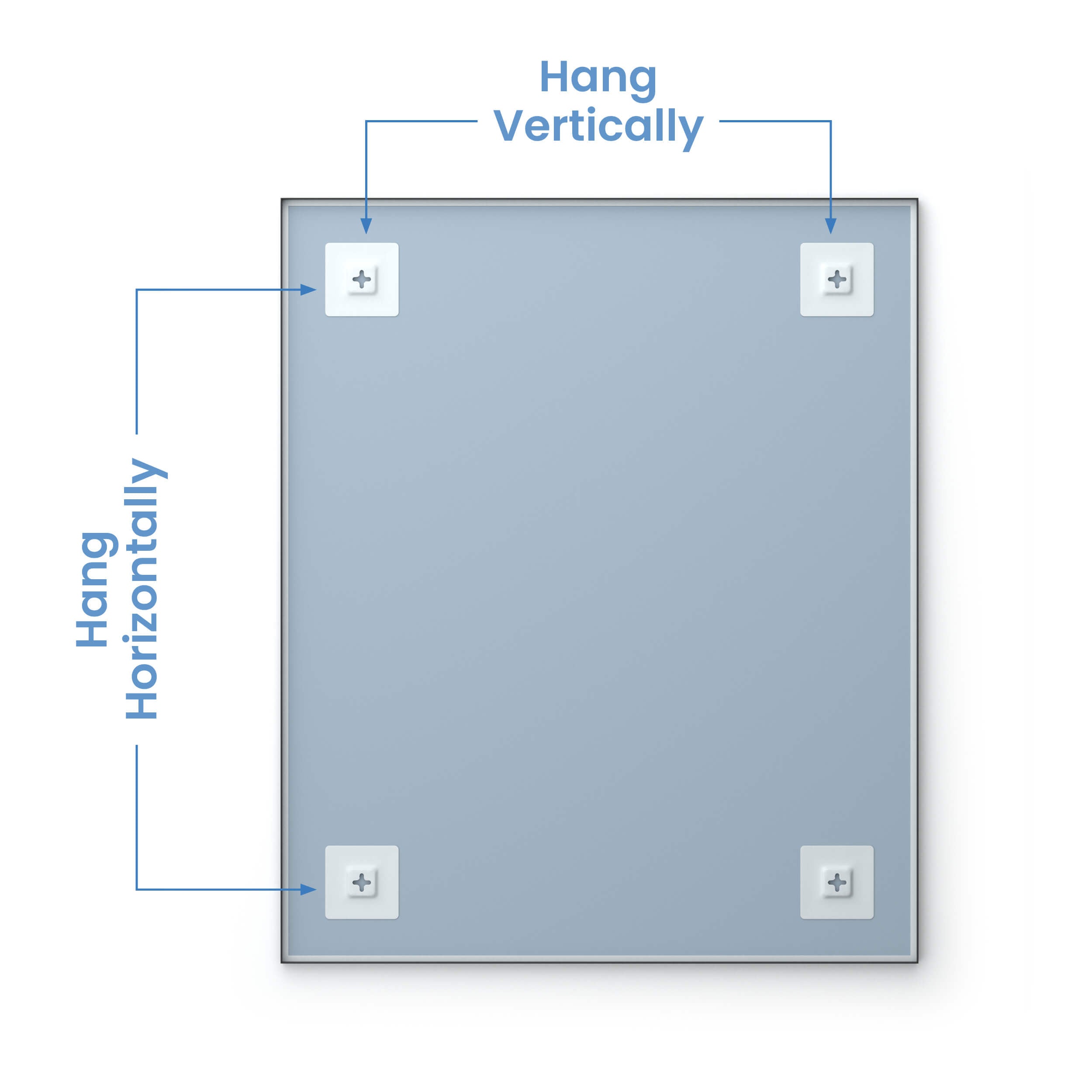 30" x 36" Shatterproof Wall Mount Metal Frame Mirror - FM1-3036