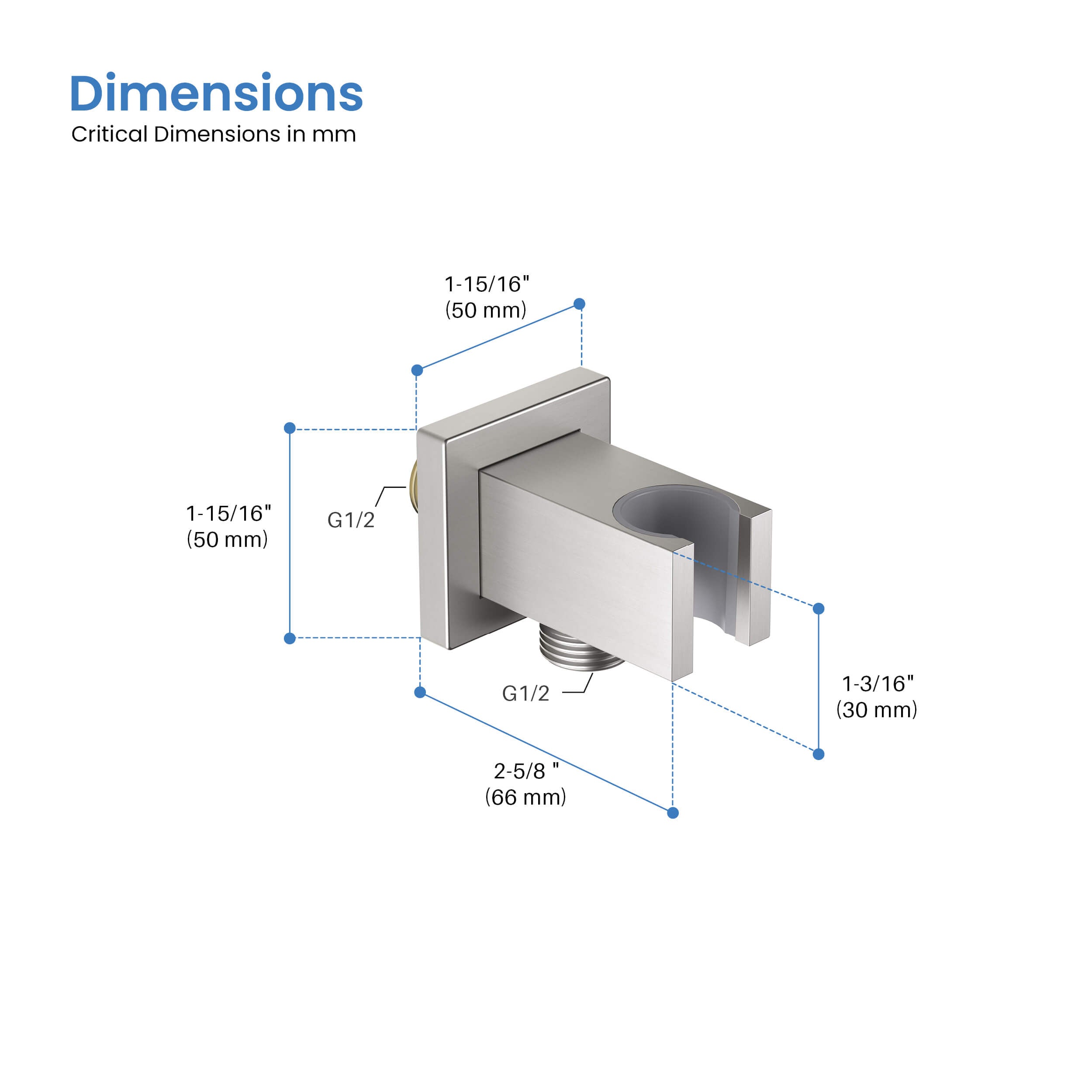 Quadro Wall Mounted Handheld shower Holder - HSH103