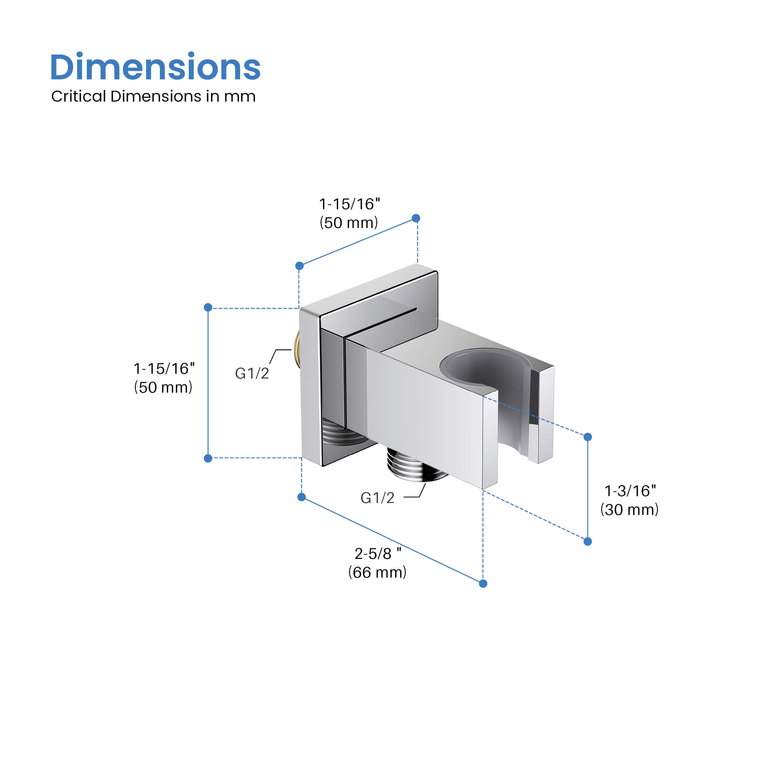 Quadro Wall Mounted Handheld shower Holder - HSH103