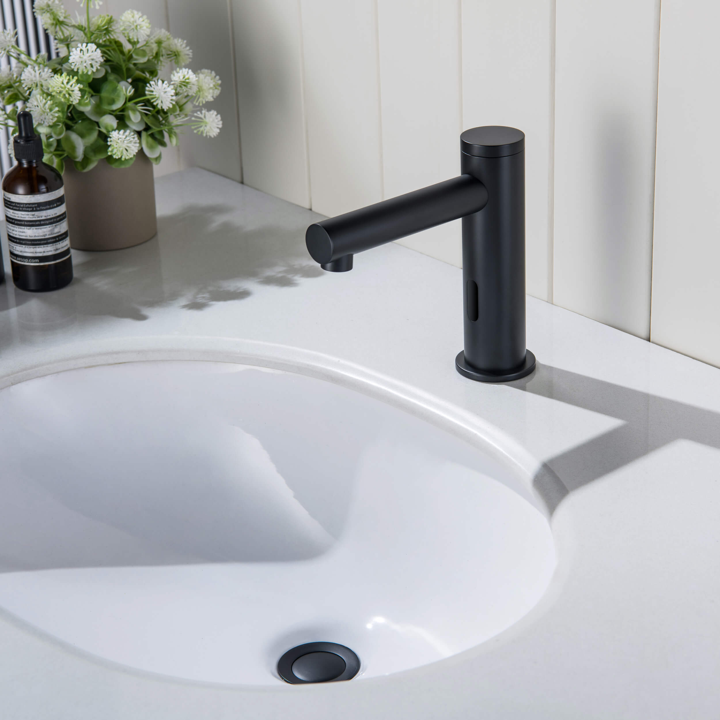 Halo Touchless Bathroom Faucet with Pop-Up Drain — Plug-In or Battery Powered - CBF-1029