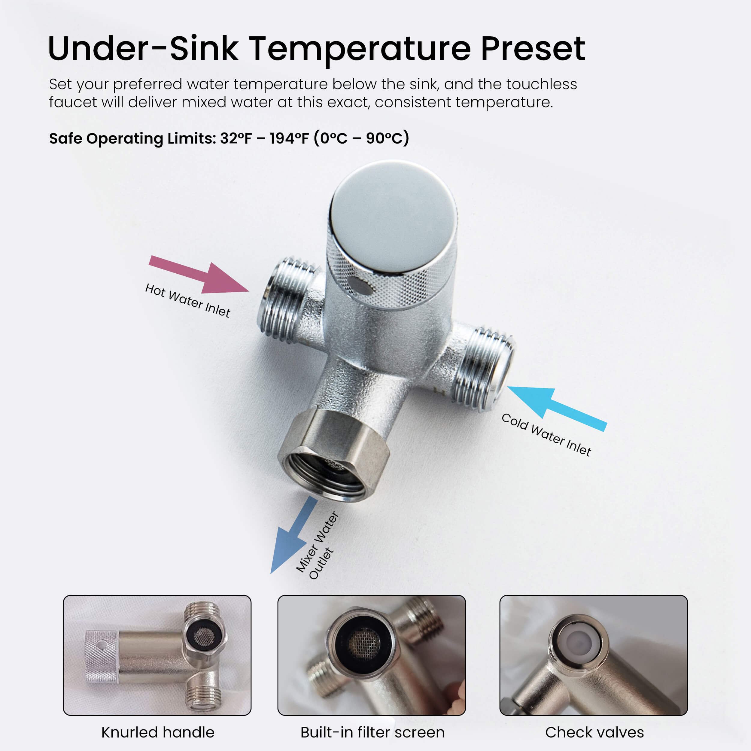 Fusion Touchless Bathroom Faucet with Pop-Up Drain — Plug-In or Battery Powered - CBF-1030