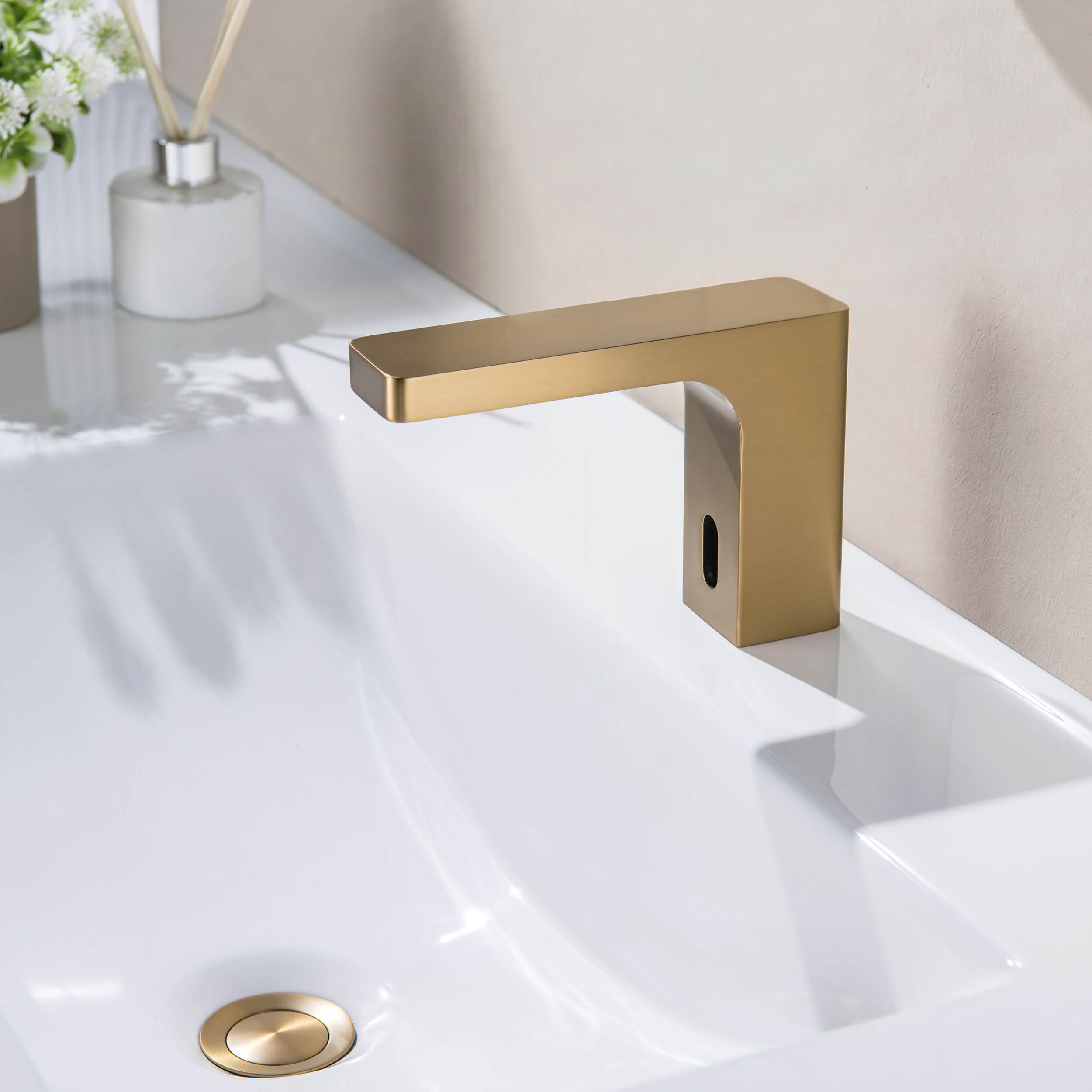 Fusion Touchless Bathroom Faucet with Pop-Up Drain — Plug-In or Battery Powered - CBF-1030