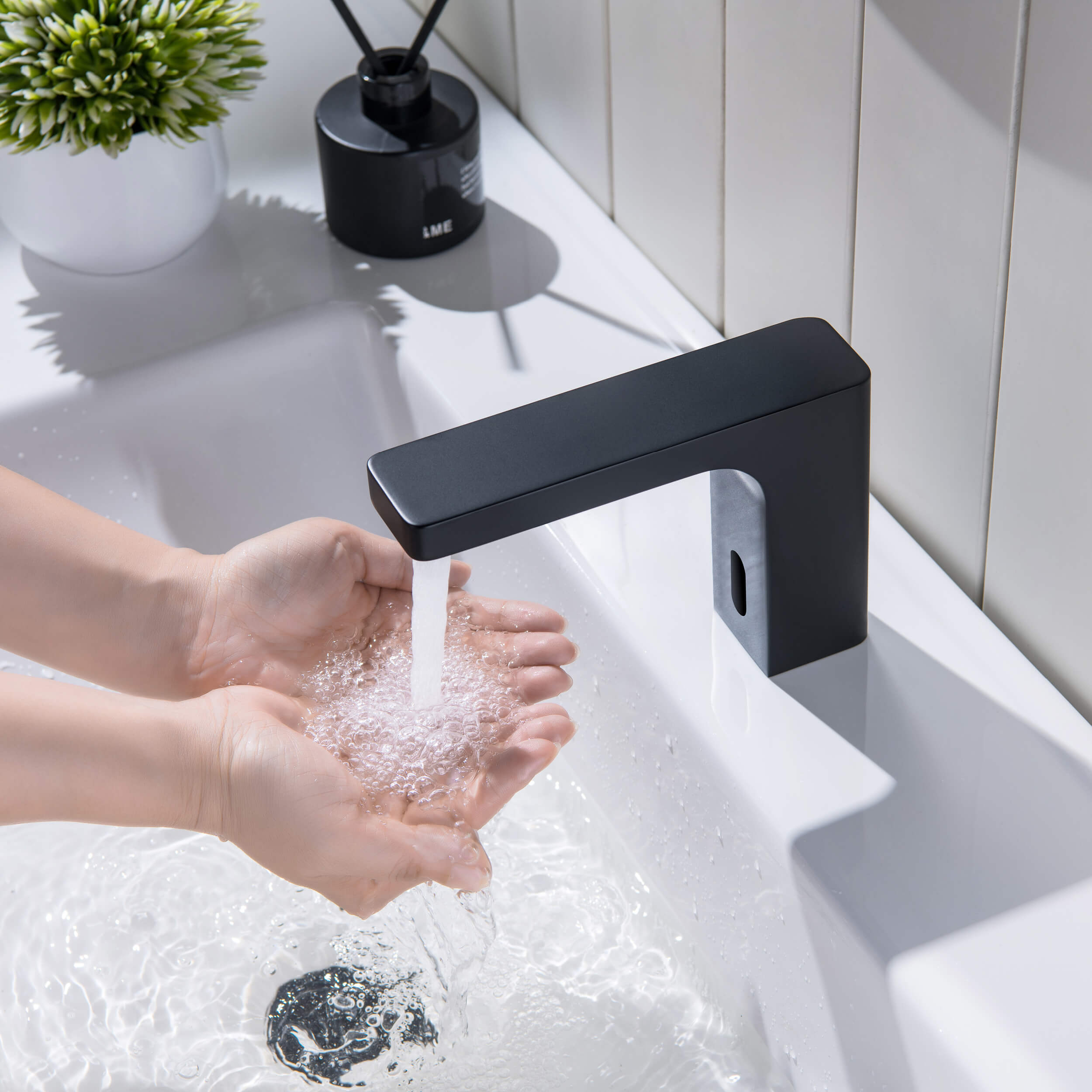 Fusion Touchless Bathroom Faucet with Pop-Up Drain — Plug-In or Battery Powered - CBF-1030