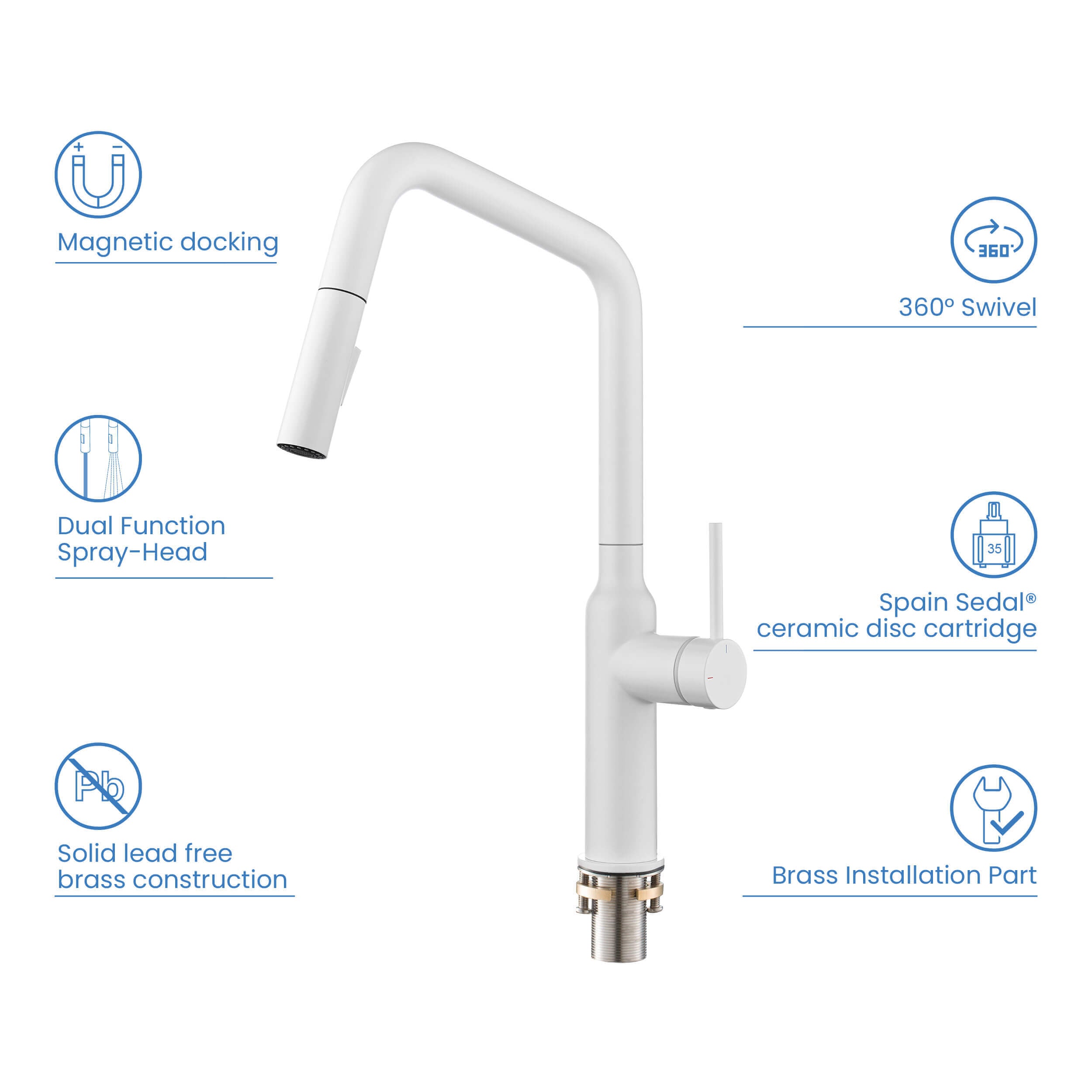 Tampa Single Handle Pull Down Kitchen Sink Faucet - CKF-2007