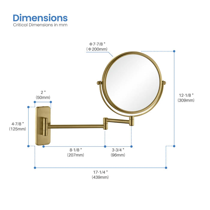 Wall Mount Magnifying Makeup Mirror - CMM-100
