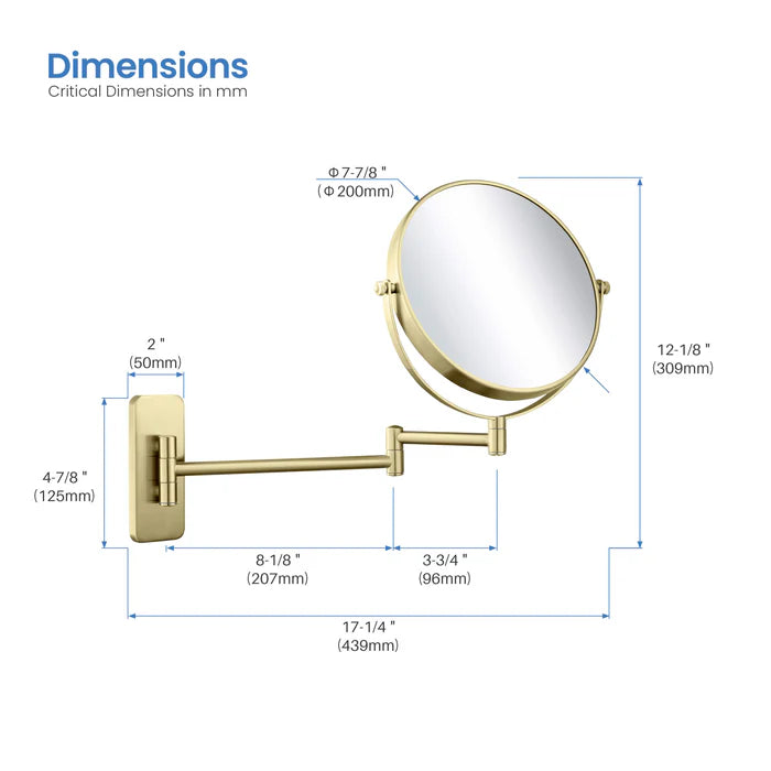 Wall Mount Magnifying Makeup Mirror - CMM-100