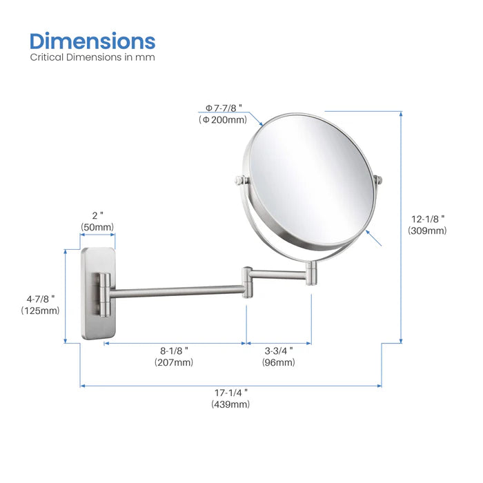 Wall Mount Magnifying Makeup Mirror - CMM-100
