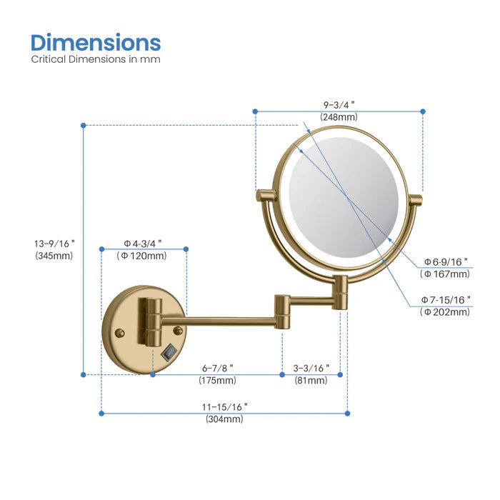 Halo LED Wall Mount Magnifying Makeup Mirror CMM-101