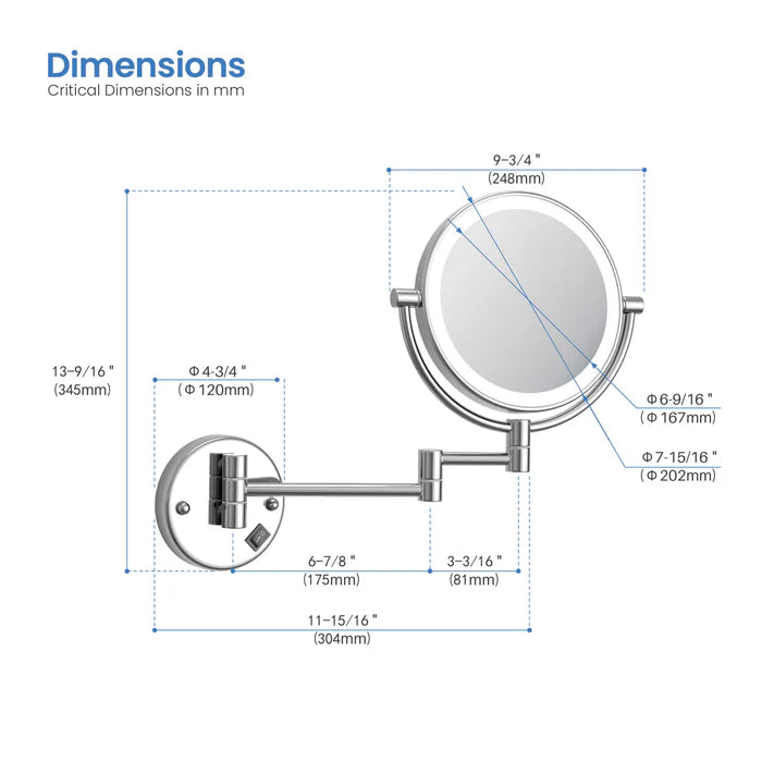 Halo LED Wall Mount Magnifying Makeup Mirror CMM-101