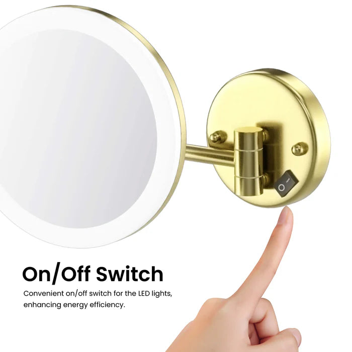 Halo LED Wall Mount One Side 5x Magnifying Makeup Mirror CMM-102