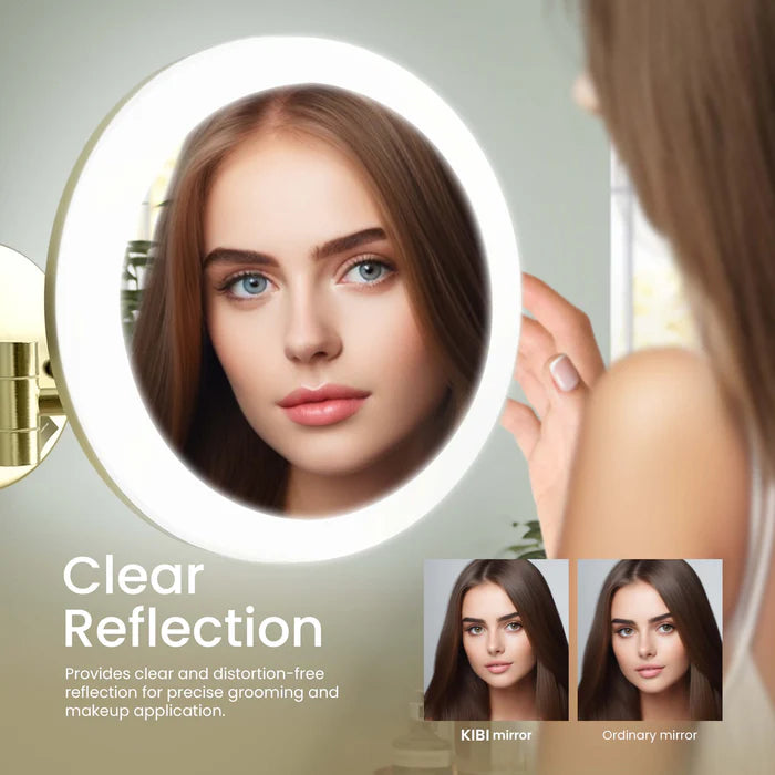 Halo LED Wall Mount One Side 5x Magnifying Makeup Mirror CMM-102