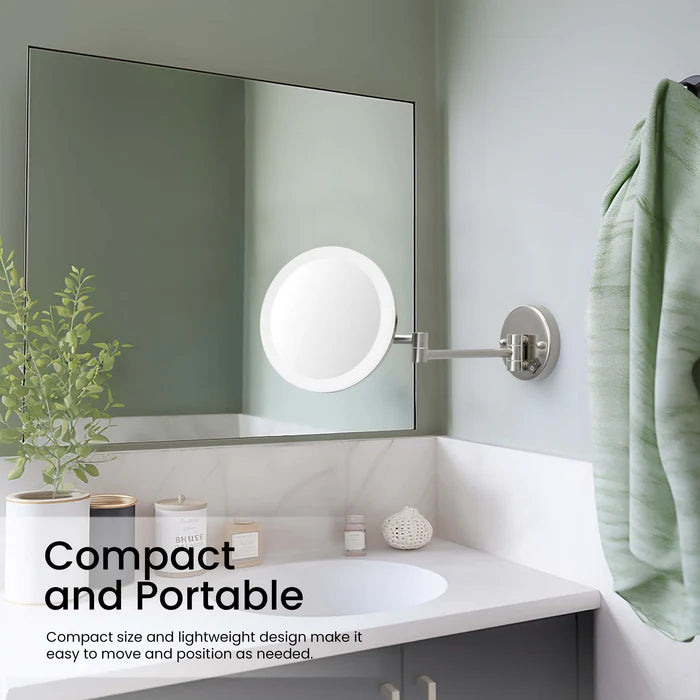 Halo LED Wall Mount One Side 5x Magnifying Makeup Mirror CMM-102