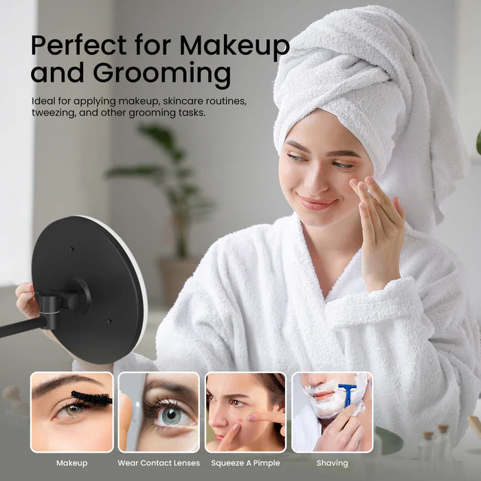 Halo LED Wall Mount One Side 5x Magnifying Makeup Mirror CMM-102