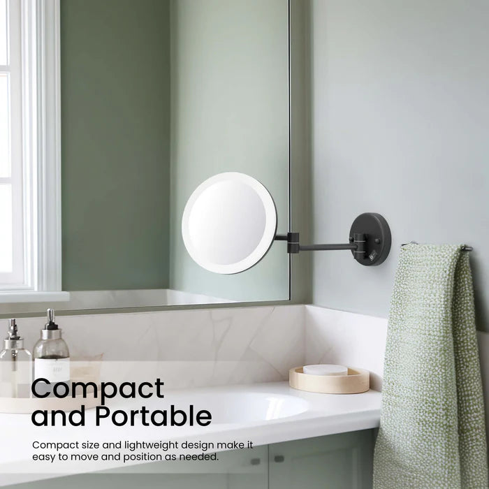 Halo LED Wall Mount One Side 5x Magnifying Makeup Mirror CMM-102