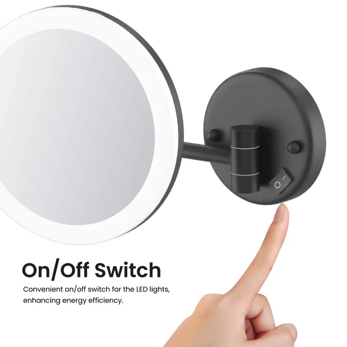 Halo LED Wall Mount One Side 5x Magnifying Makeup Mirror CMM-102