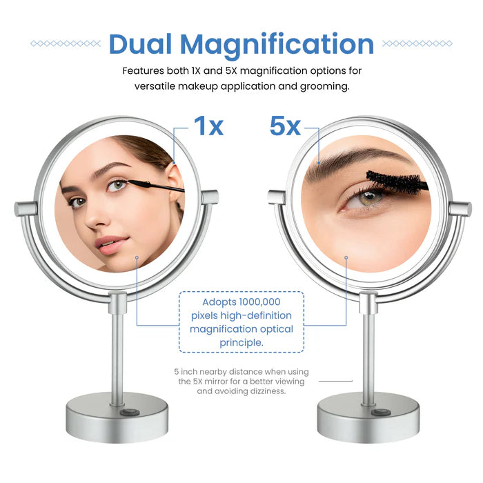 Halo LED Free Standing Magnifying Makeup Mirror - CMM-104