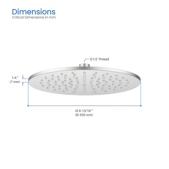 Halo 10" Metal Thin Profile Rain Shower Head 1.75 GPM RS104