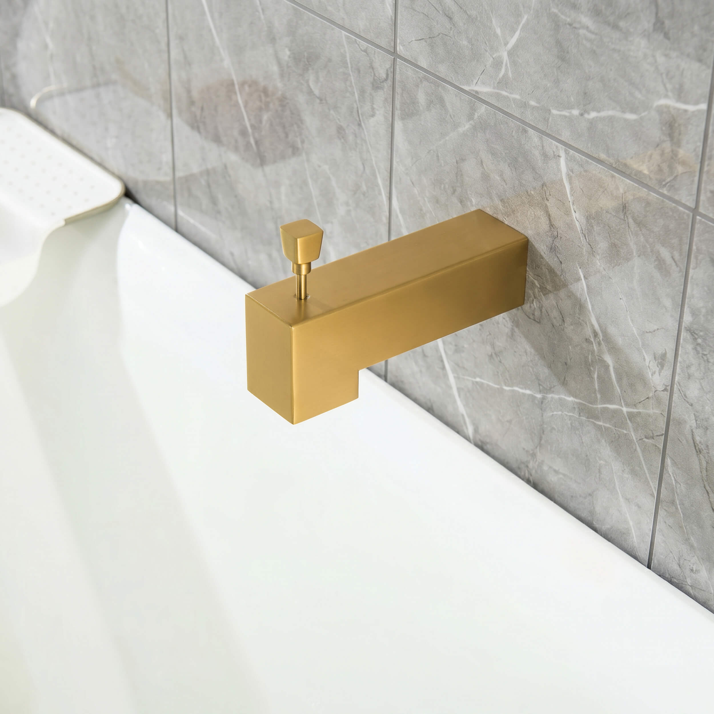 Quadra Wall Mounted 1/2" Slip-On Tub Spout with Diverter - TS103