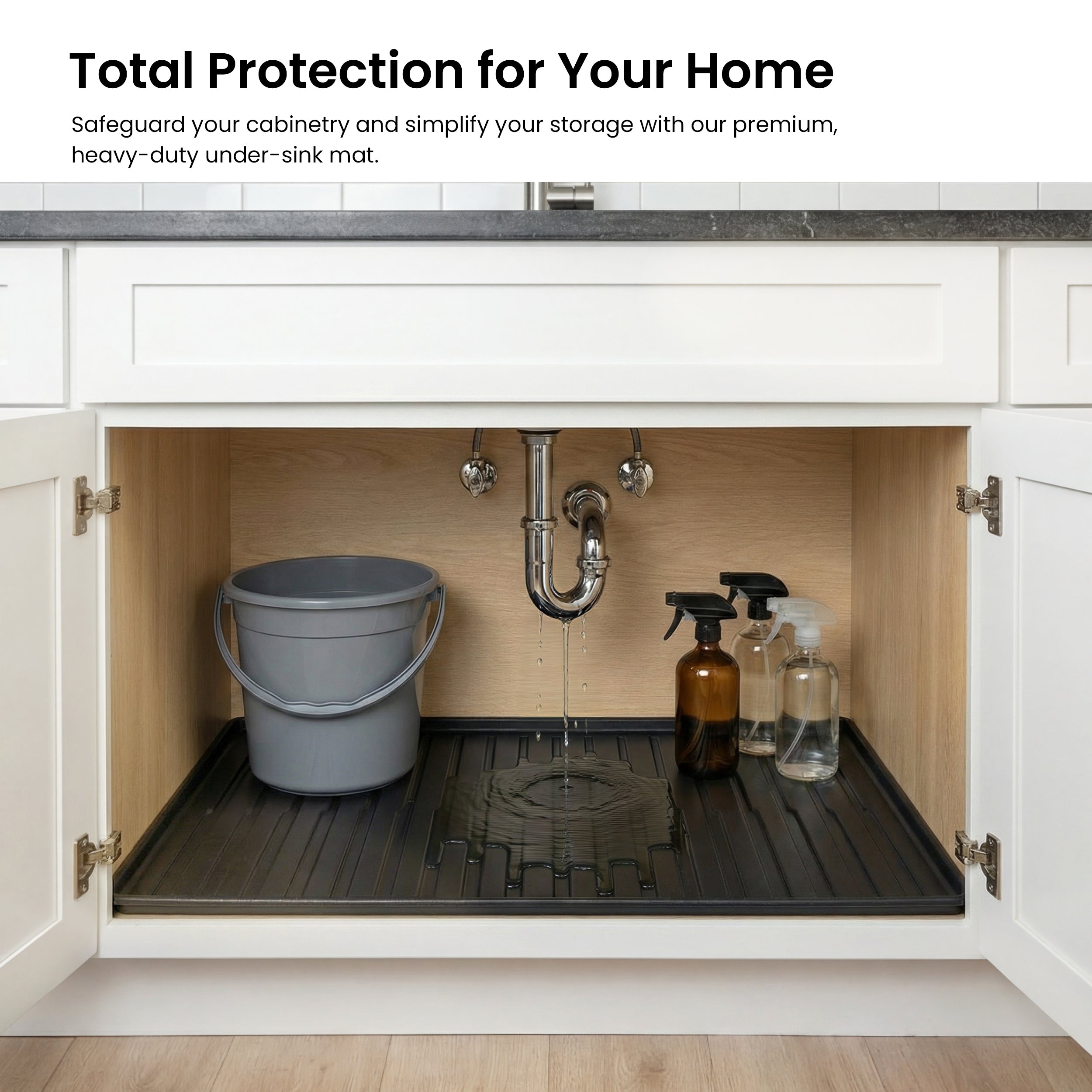 Premium Waterproof Under Sink Mat – 28" × 22"