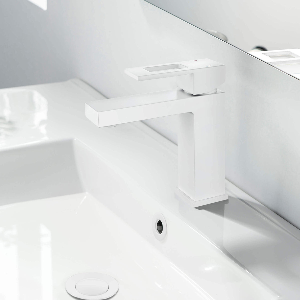 Quadra Single Handle Bathroom Vanity Sink Faucet with Pop Up Drain - CBF-1002