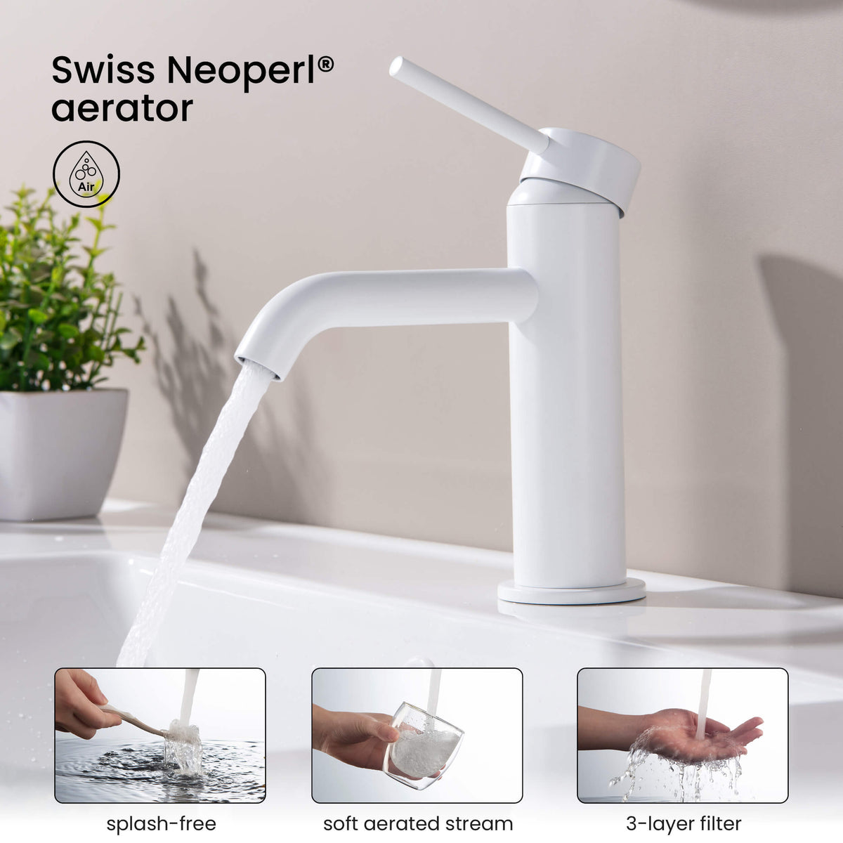 Halo Single Handle Bathroom Vanity Sink Faucet with Pop Up Drain - CBF-1008