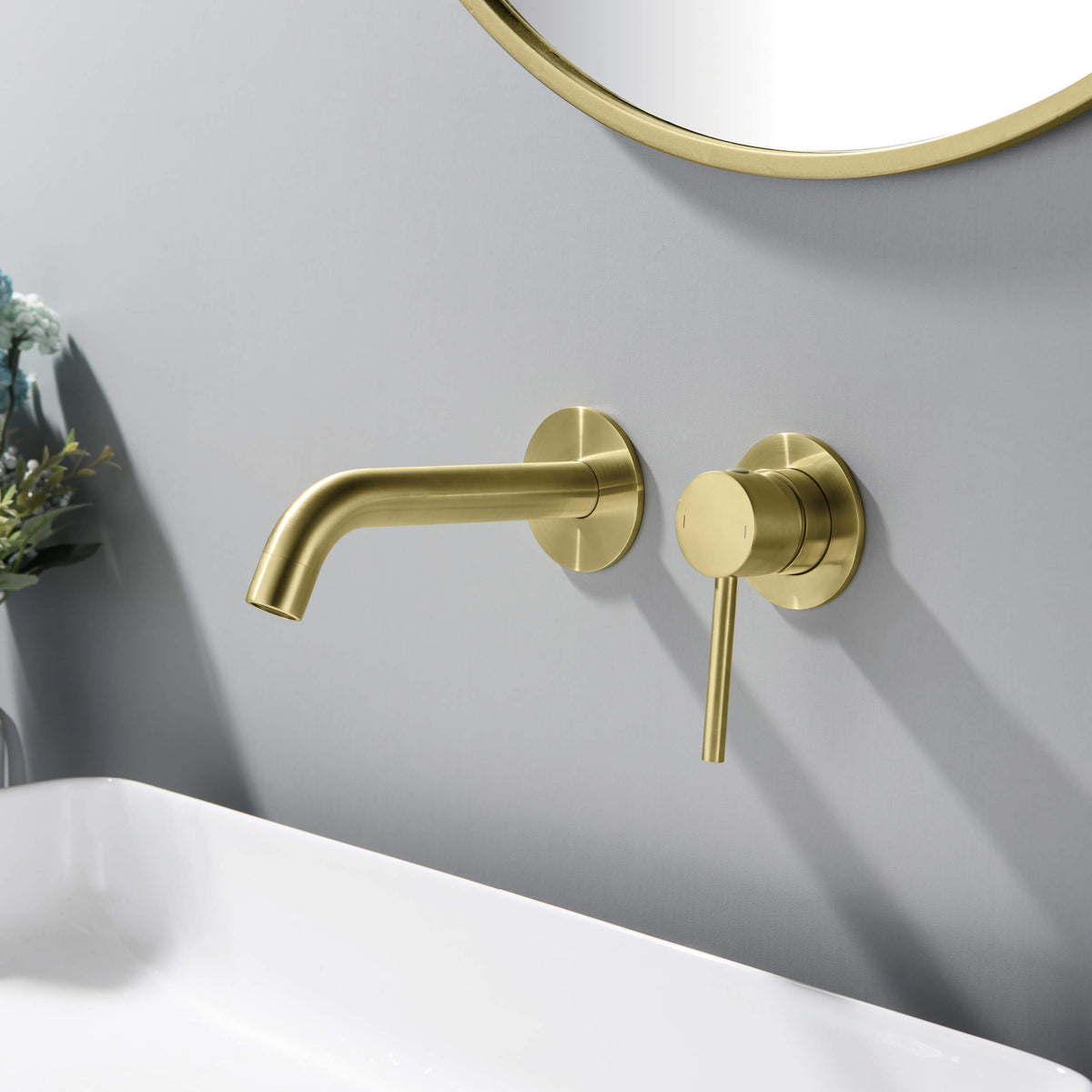 Halo Wall Mount Single Handle Bathroom Vanity Sink Faucet - CBF-1023